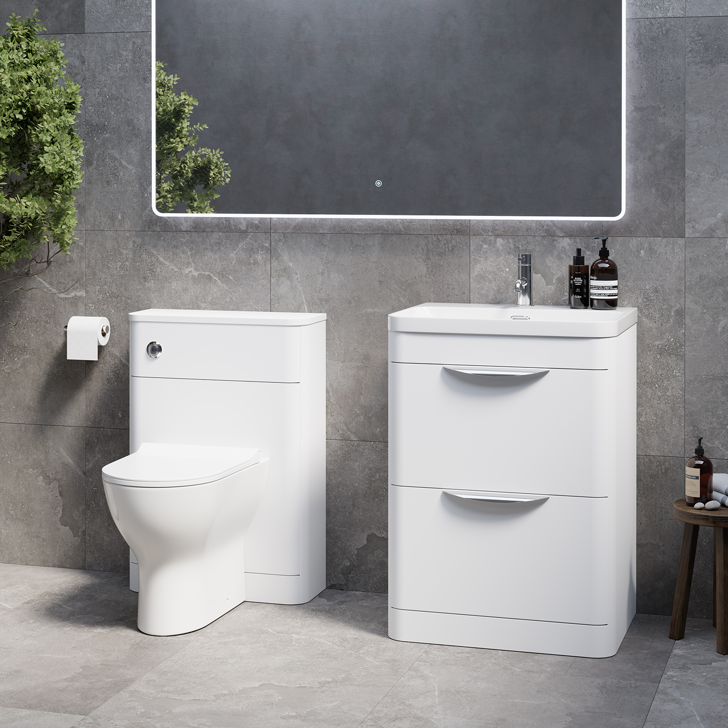 Oslo Vanity Unit Toilet Suite with Fina Basin