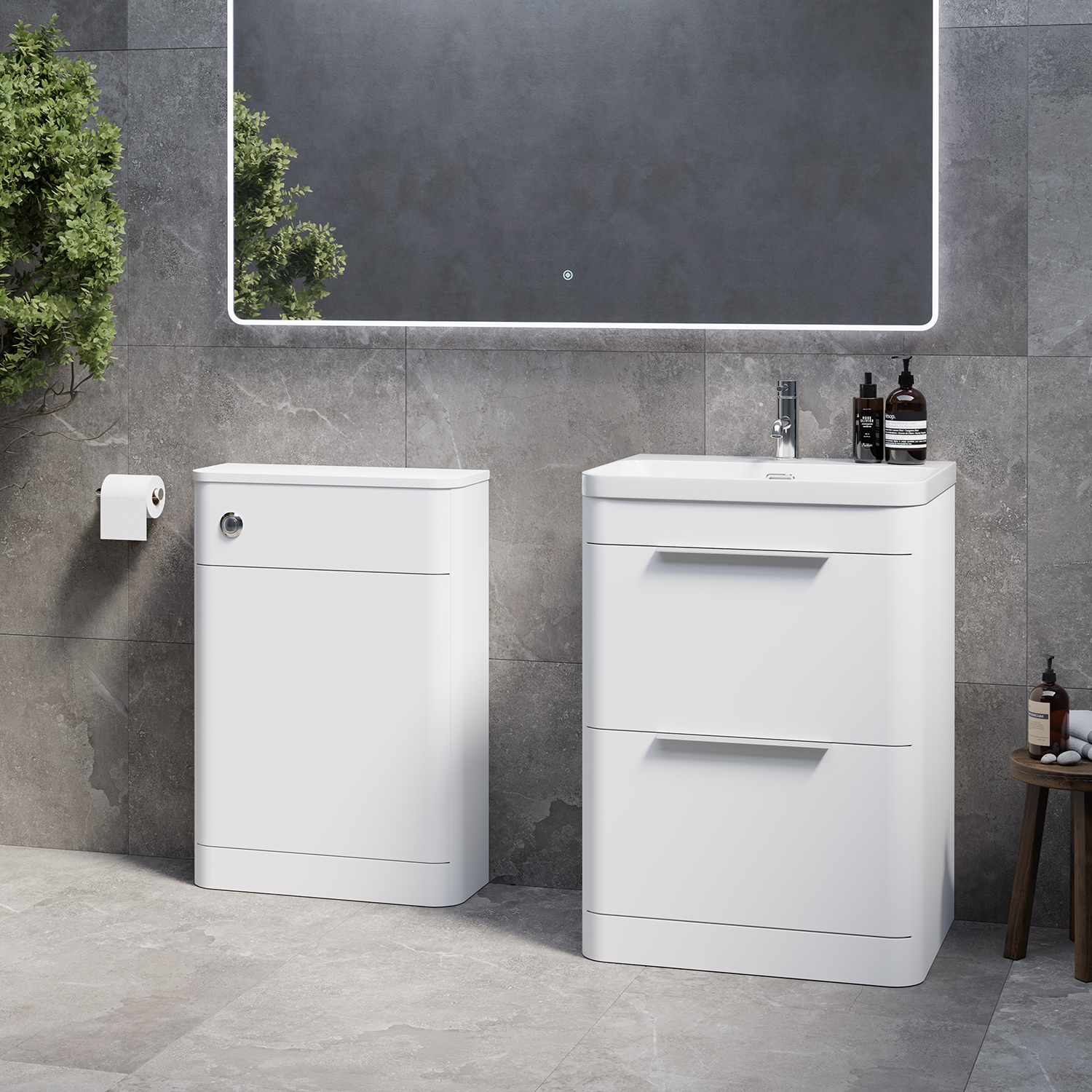 Oslo Vanity Unit Toilet Suite with Fina Basin