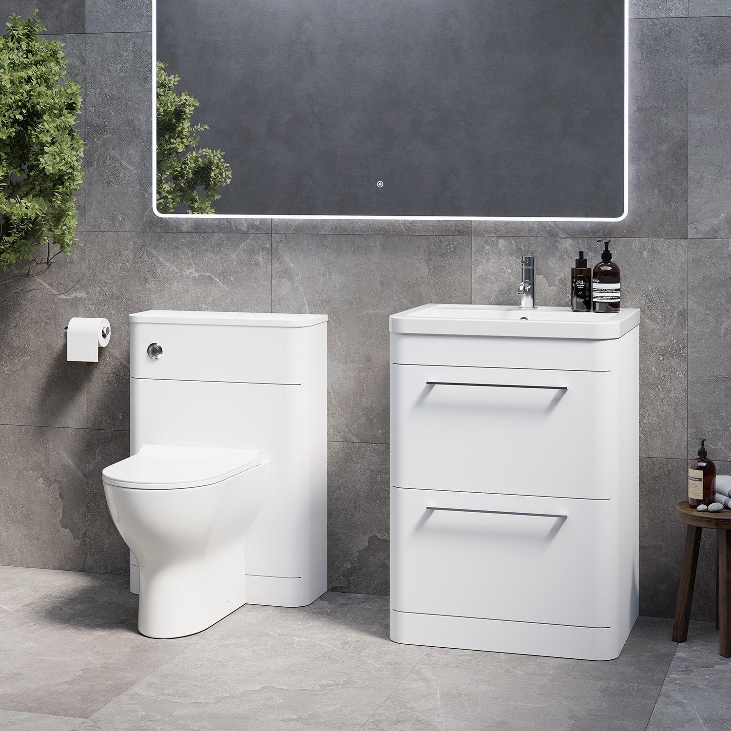 Oslo Vanity Unit Toilet Suite with Leni Basin