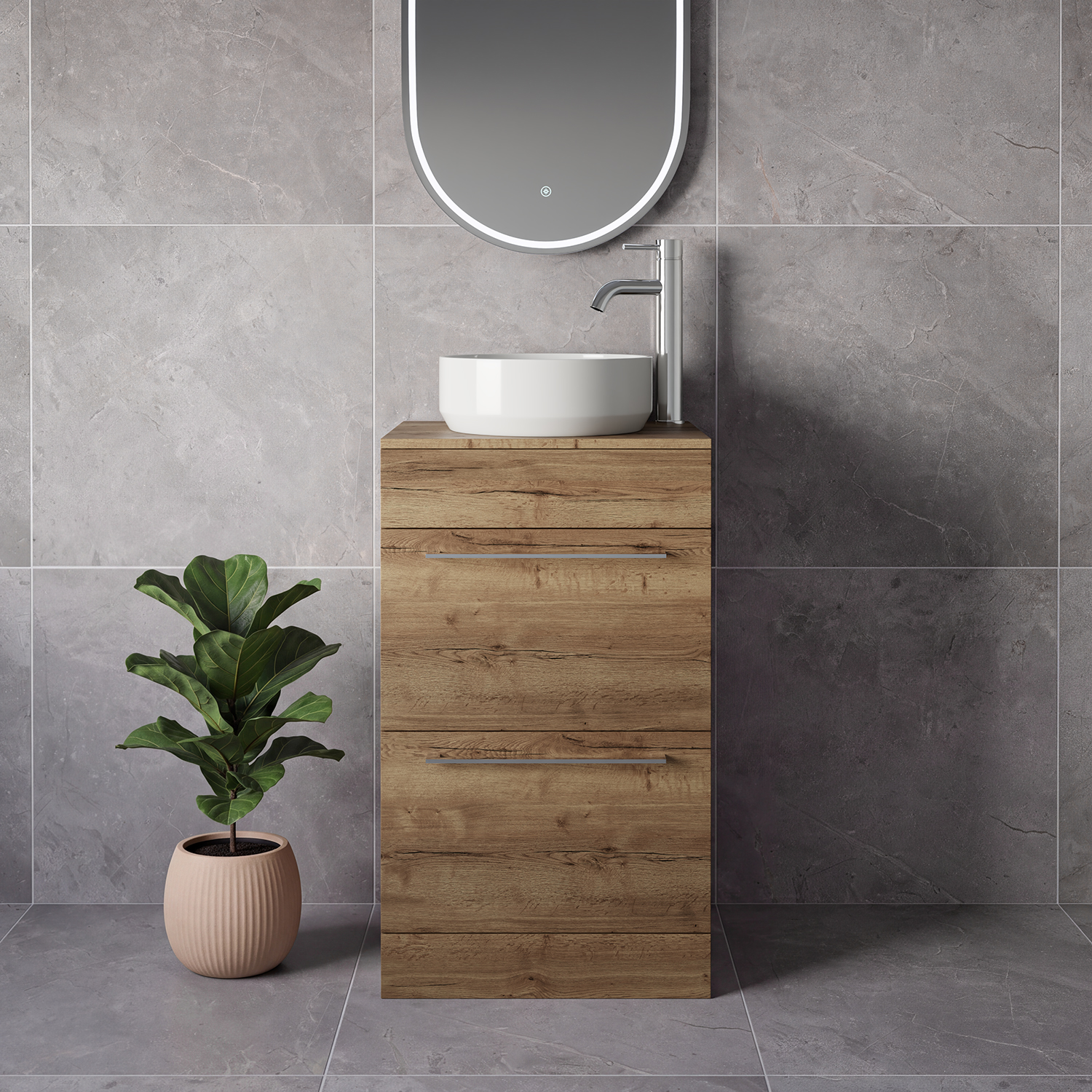 Napoli 390 2 Drawer Vanity Unit for Countertop Basins