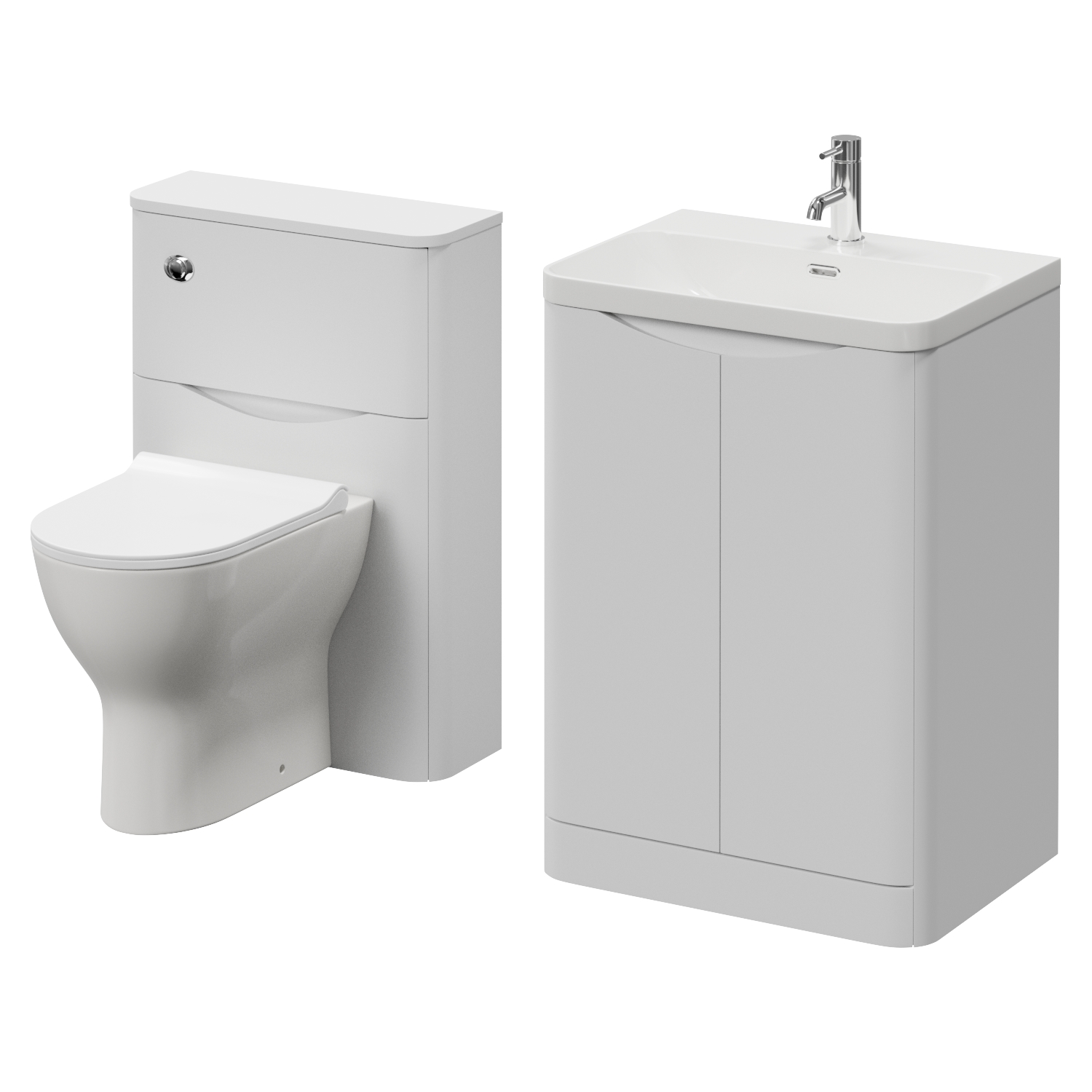 Vela 460 2 Door Vanity Unit and Toilet Suite with Fina Basin