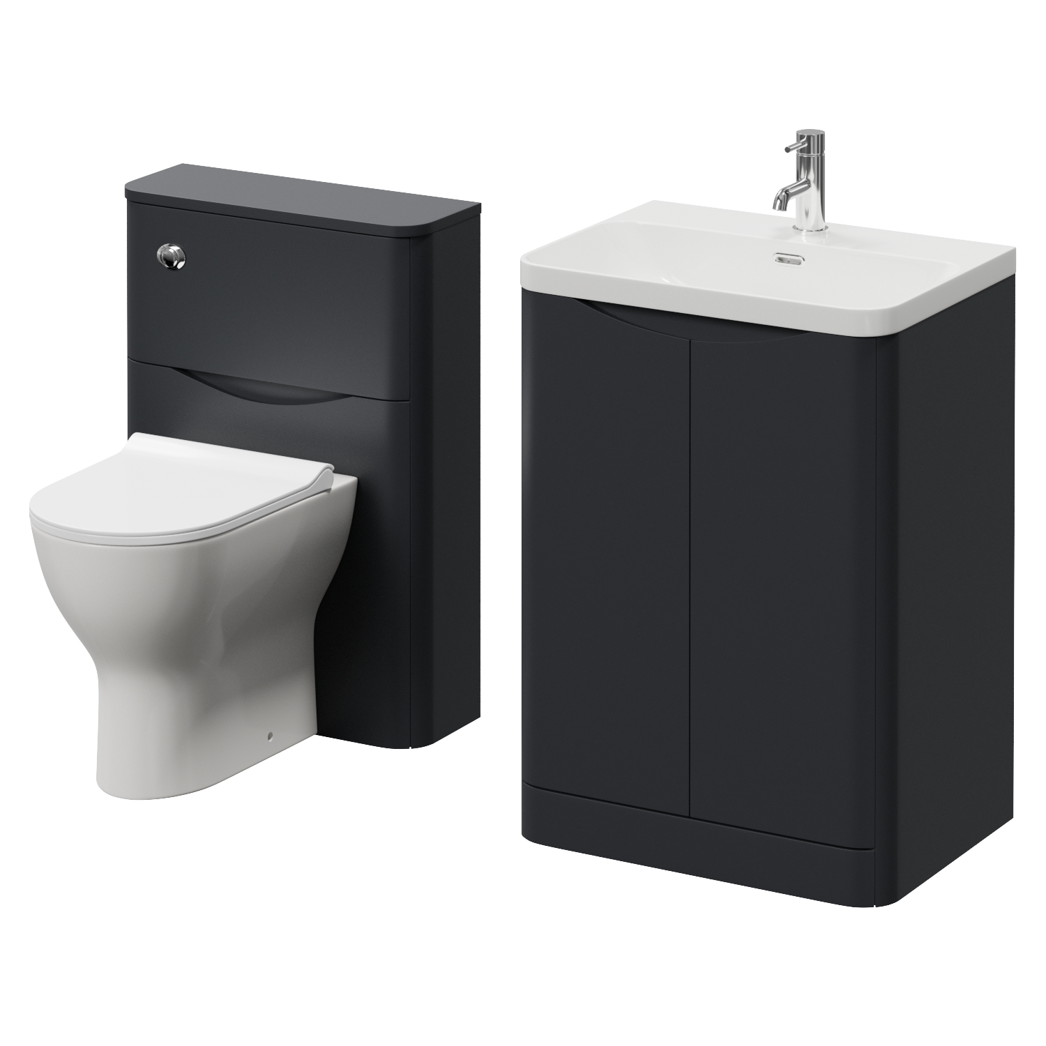Vela 460 2 Door Vanity Unit and Toilet Suite with Fina Basin
