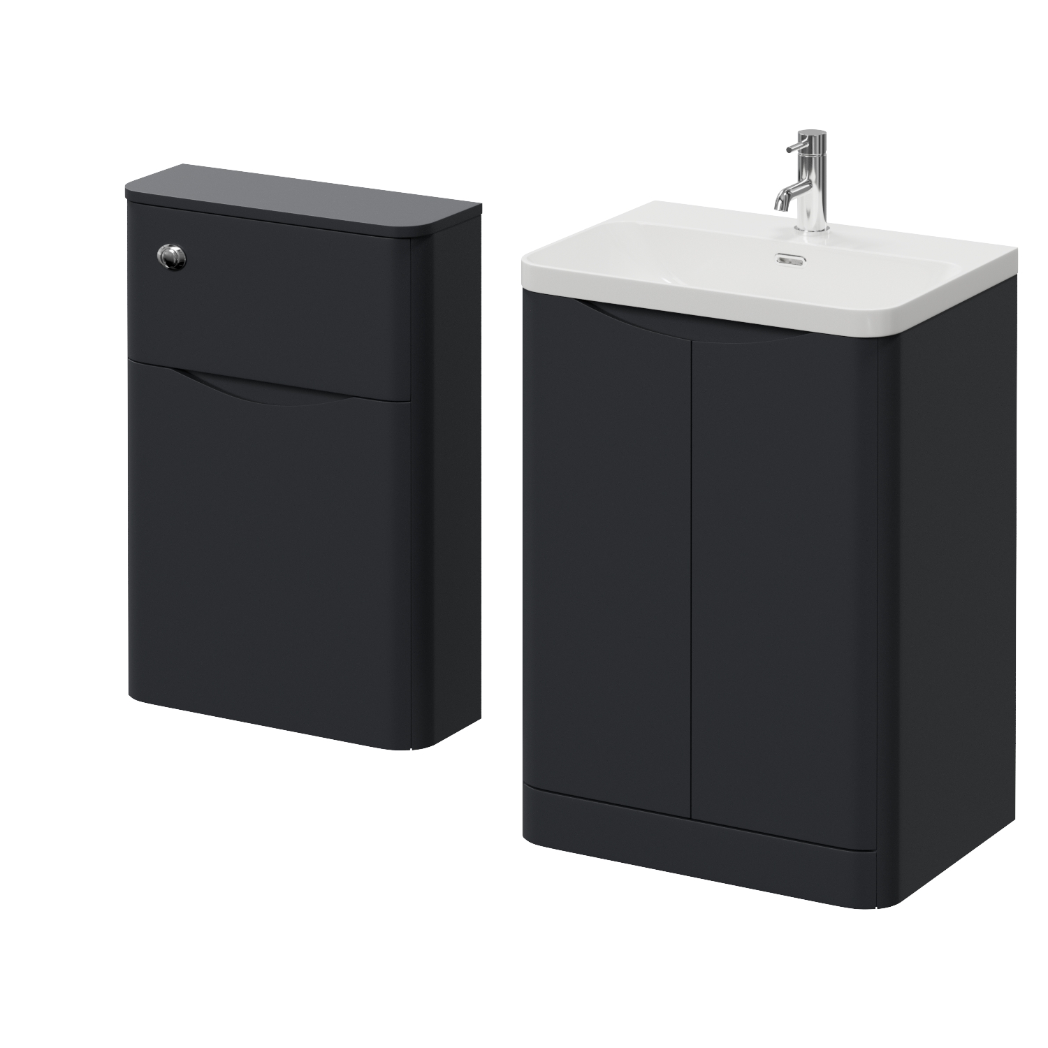 Vela 460 2 Door Vanity Unit and Toilet Suite with Fina Basin