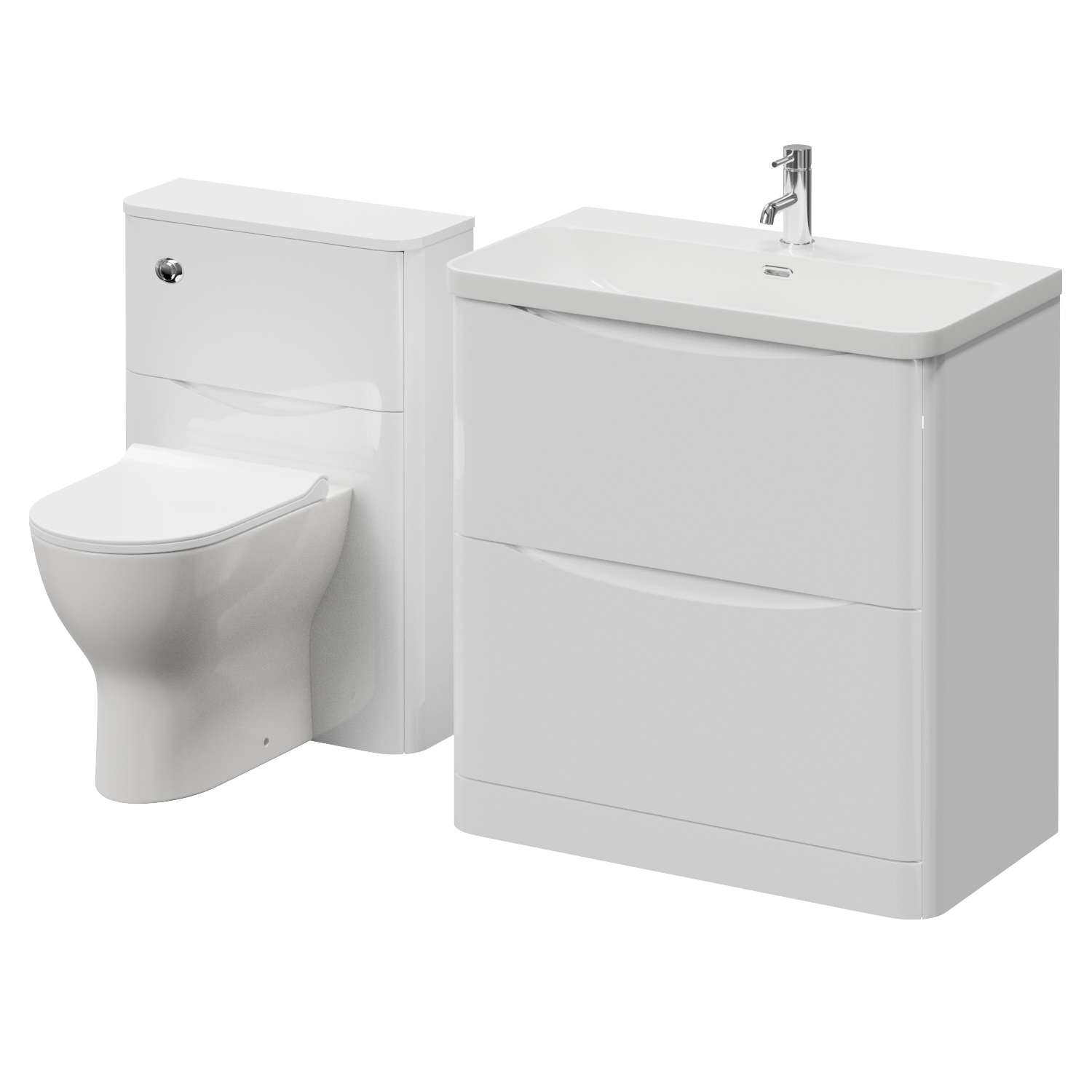 Vela 460 2 Drawer Vanity Unit and Toilet Suite with Fina Basin