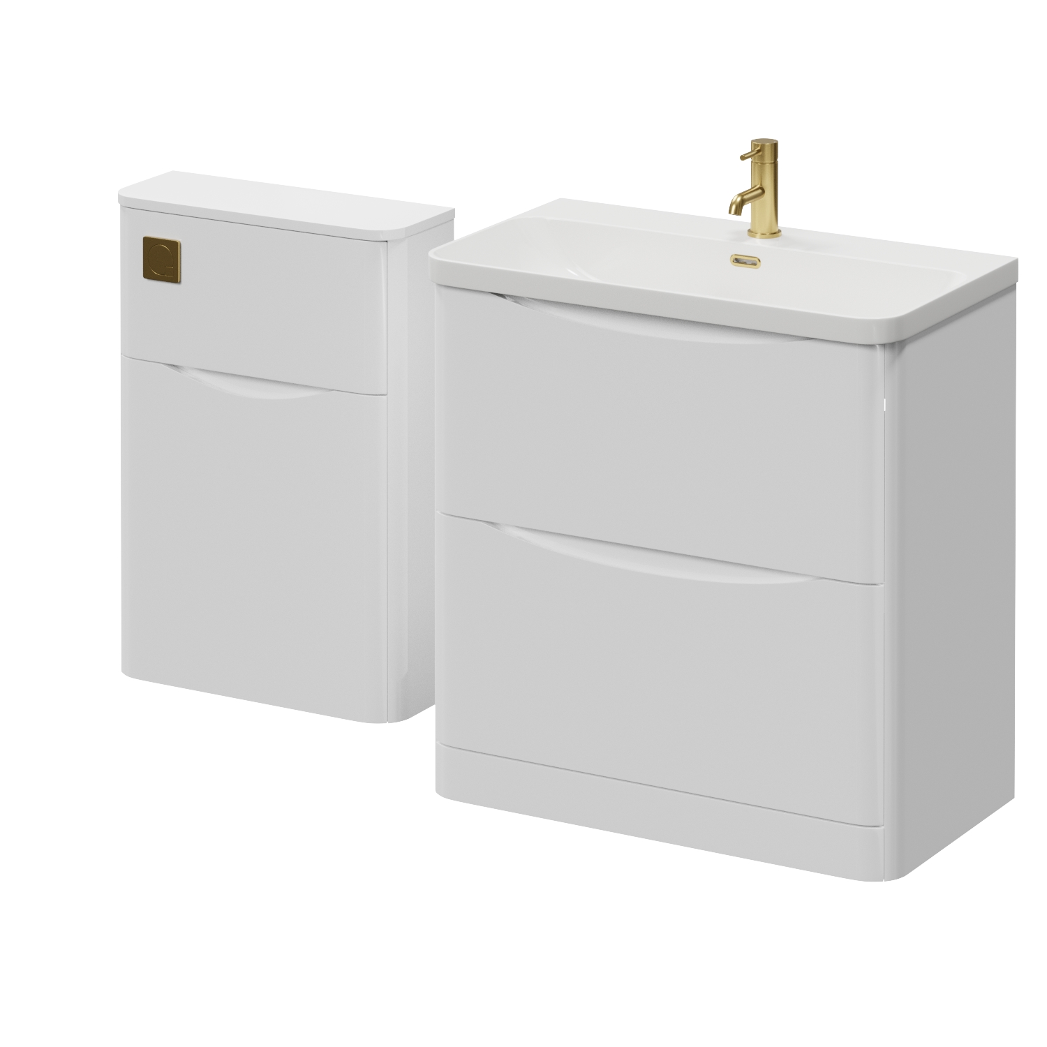 Vela 460 2 Drawer Vanity Unit and Toilet Suite with Fina Basin
