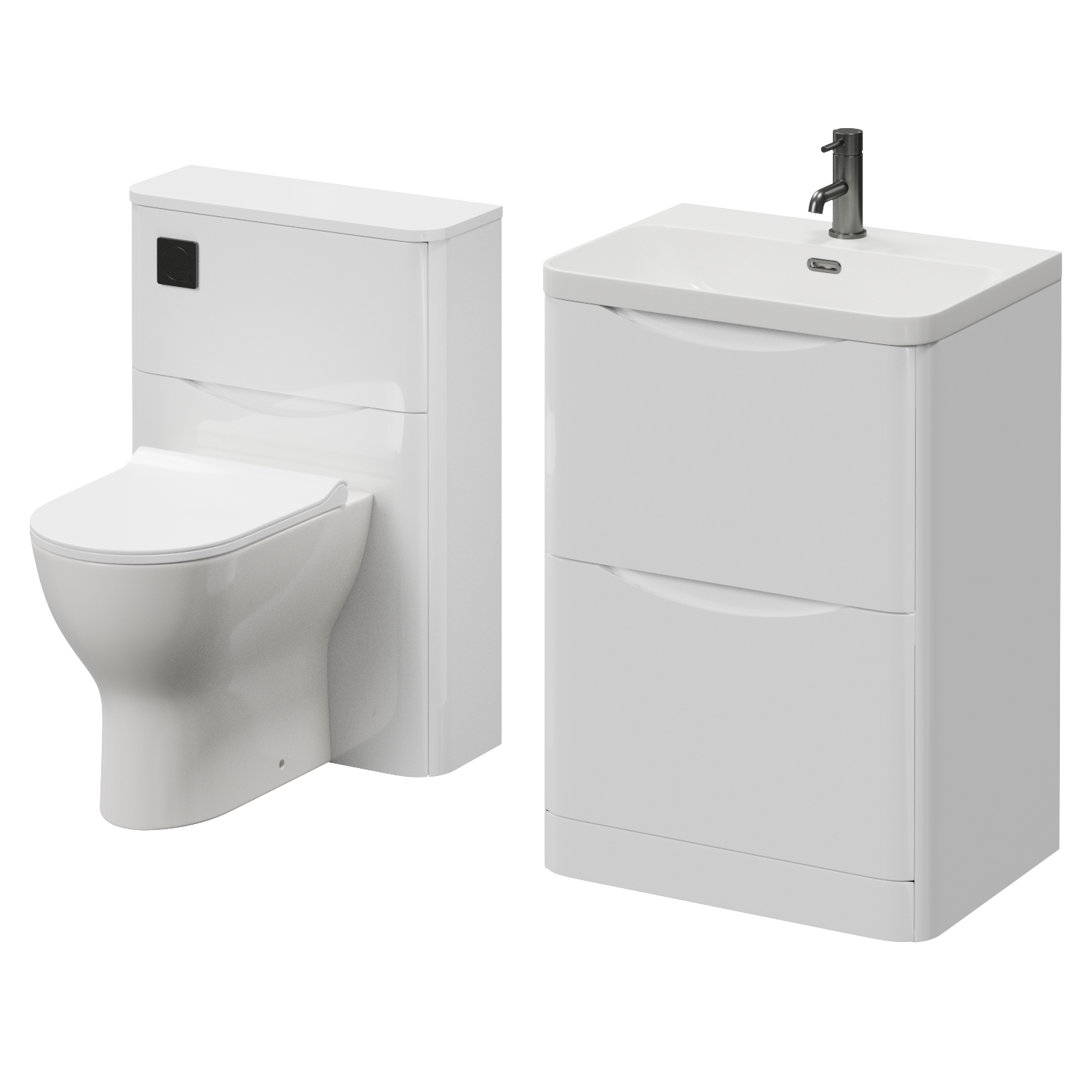 Vela 460 2 Drawer Vanity Unit and Toilet Suite with Fina Basin
