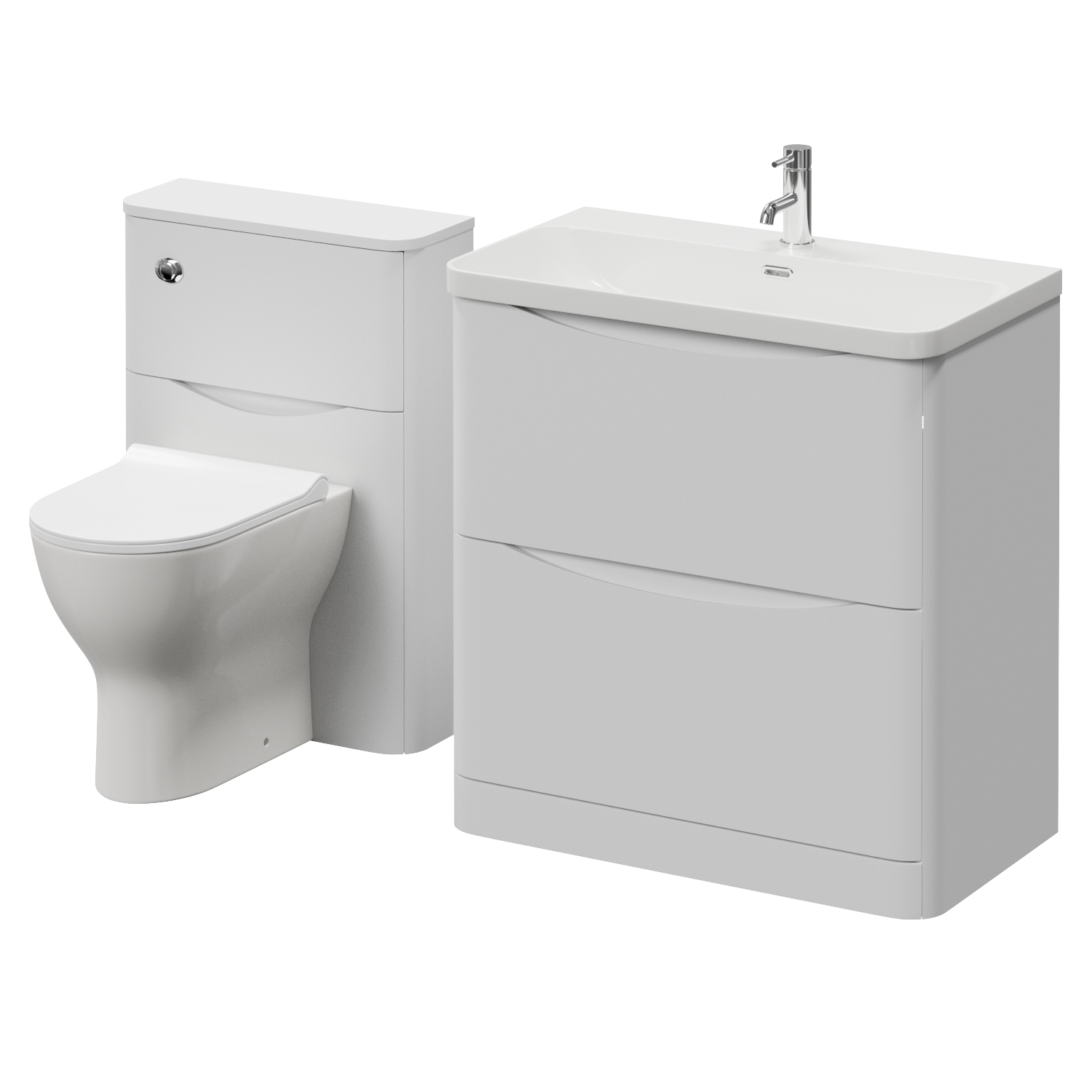 Vela 460 2 Drawer Vanity Unit and Toilet Suite with Fina Basin