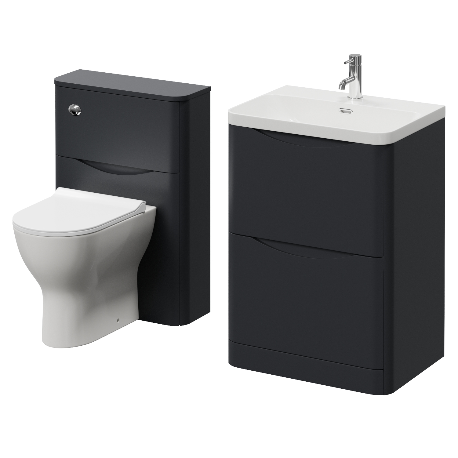 Vela 460 2 Drawer Vanity Unit and Toilet Suite with Fina Basin