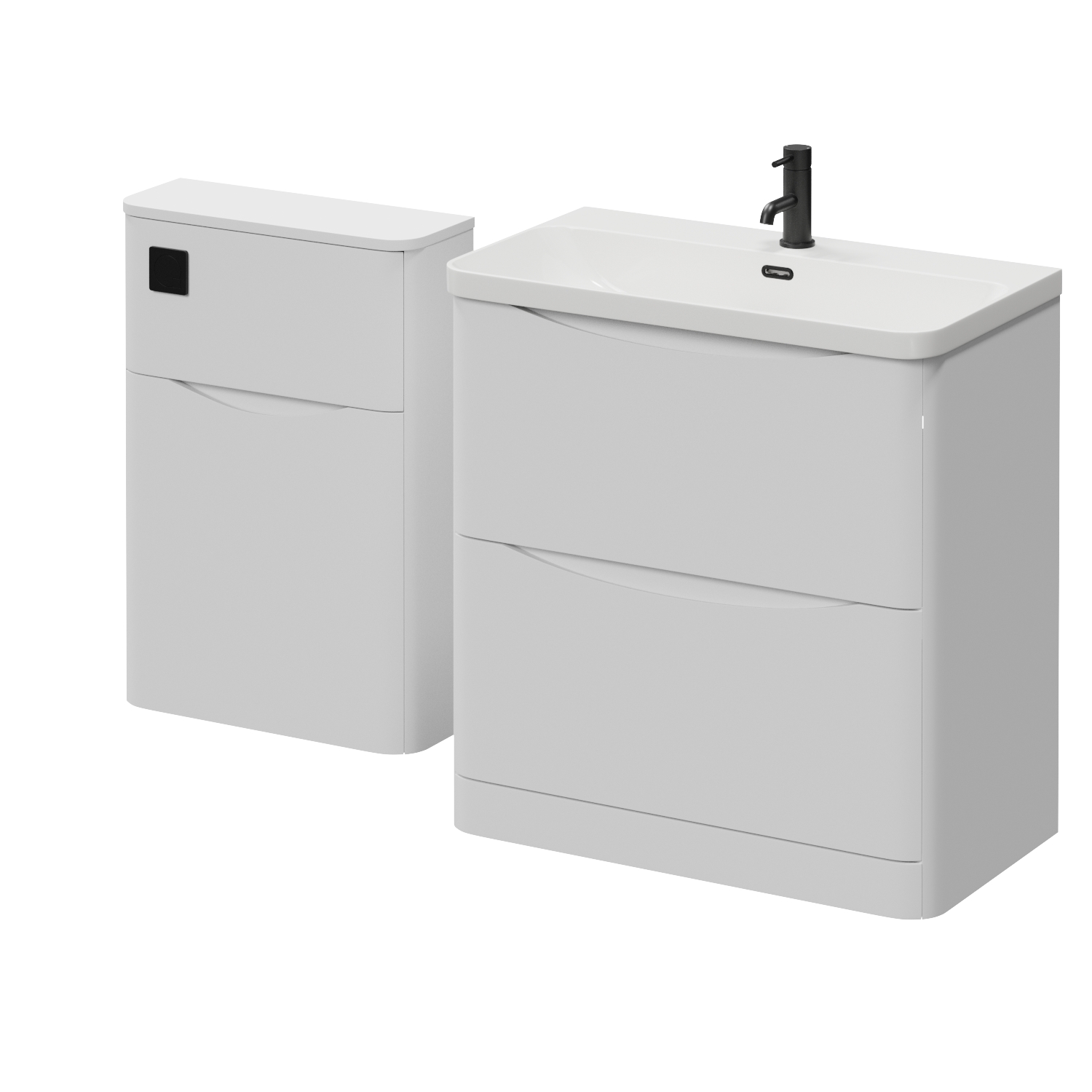 Vela 460 2 Drawer Vanity Unit and Toilet Suite with Fina Basin