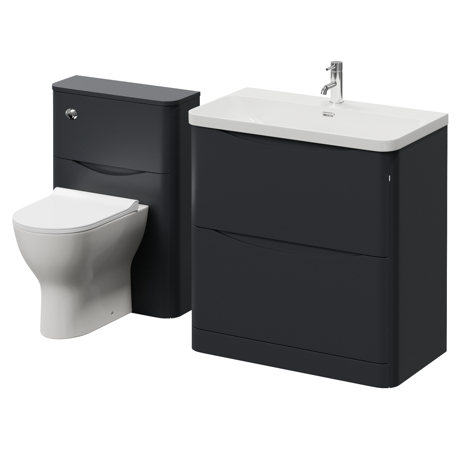 Vela 460 2 Drawer Vanity Unit and Toilet Suite with Fina Basin