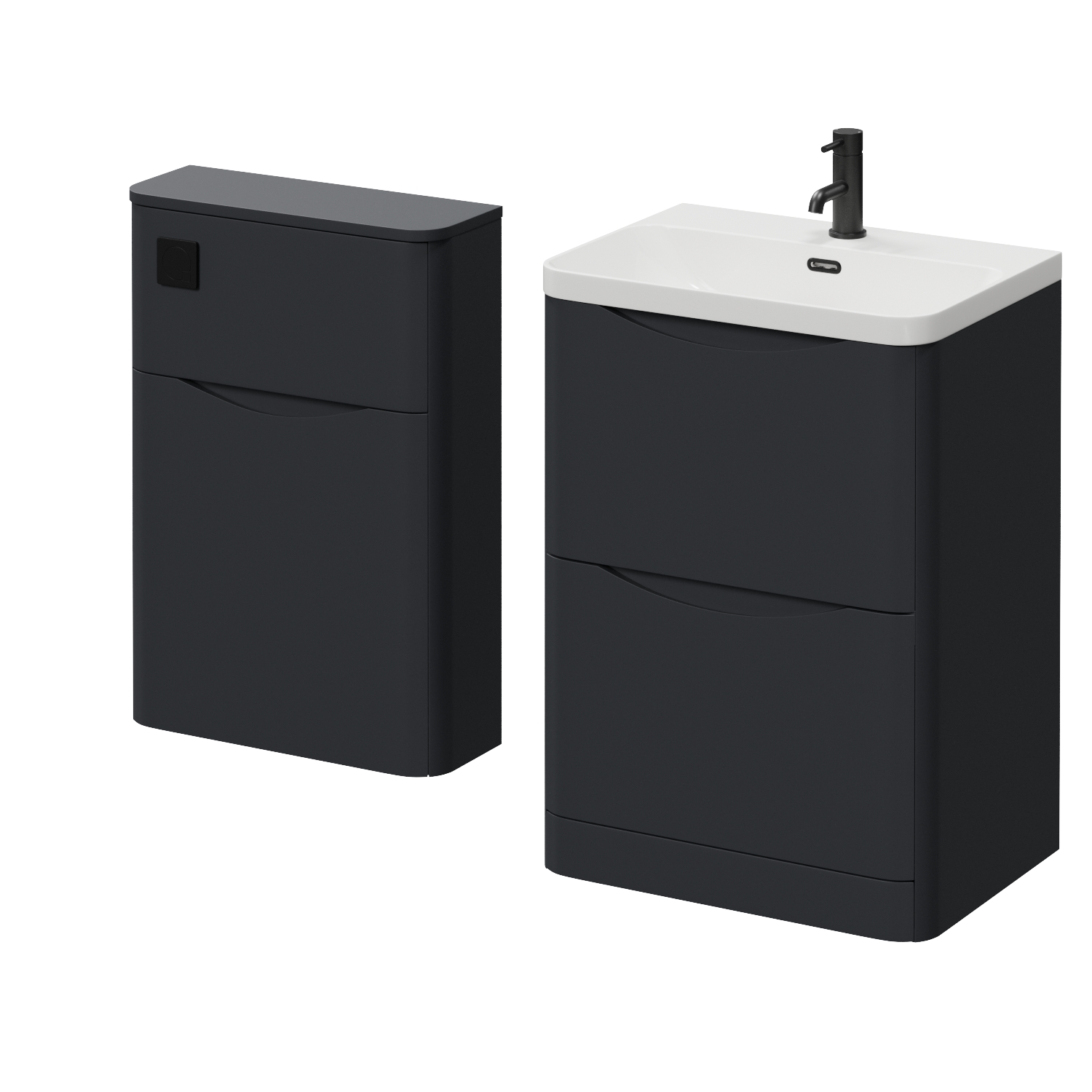 Vela 460 2 Drawer Vanity Unit and Toilet Suite with Fina Basin