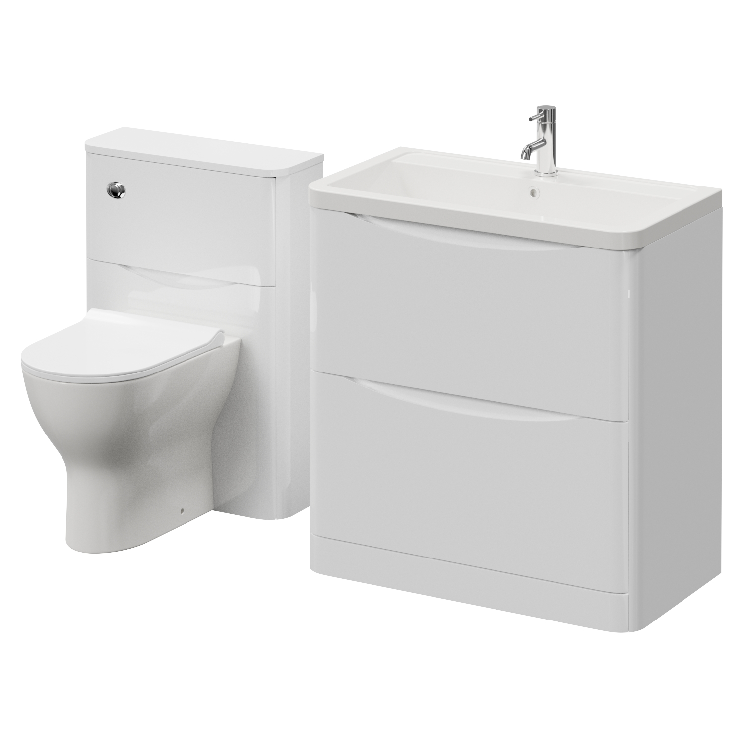 Vela 460 2 Drawer Vanity Unit and Toilet Suite with Anya Basin