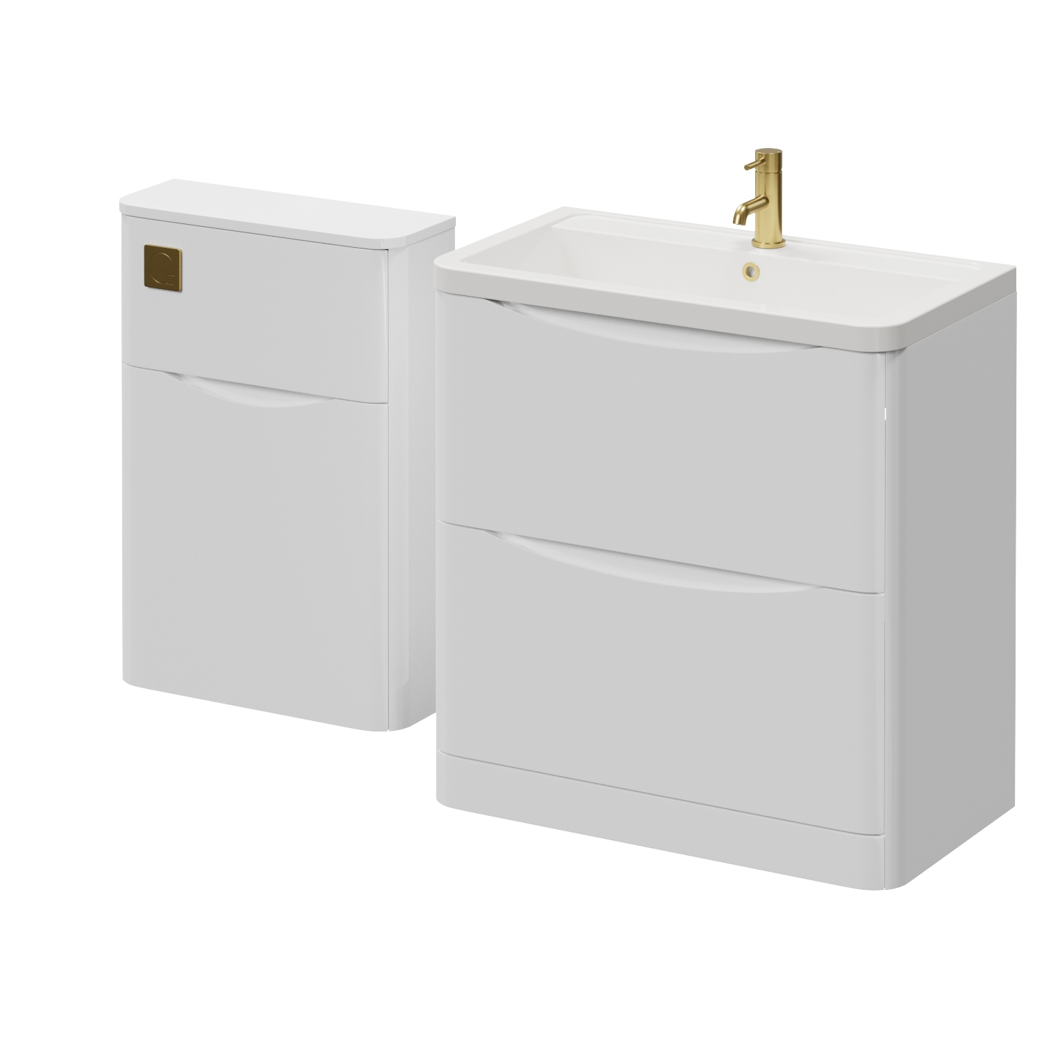 Vela 460 2 Drawer Vanity Unit and Toilet Suite with Anya Basin