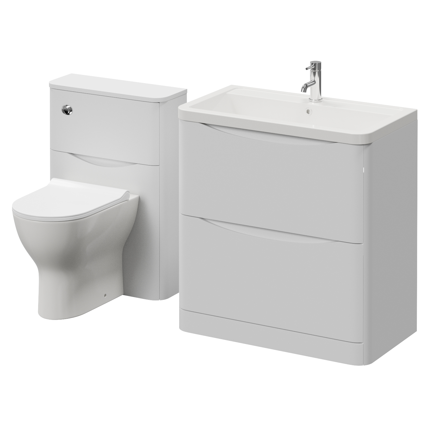 Vela 460 2 Drawer Vanity Unit and Toilet Suite with Anya Basin