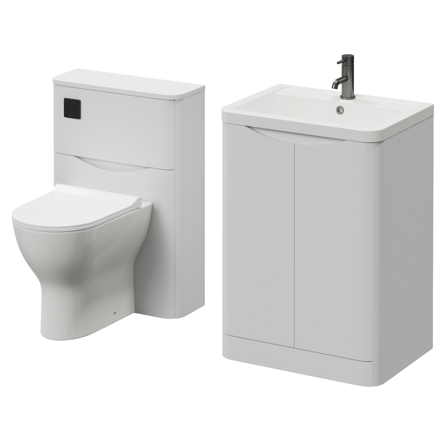 Vela 450 2 Door Vanity Unit and Toilet Suite with Leni Basin