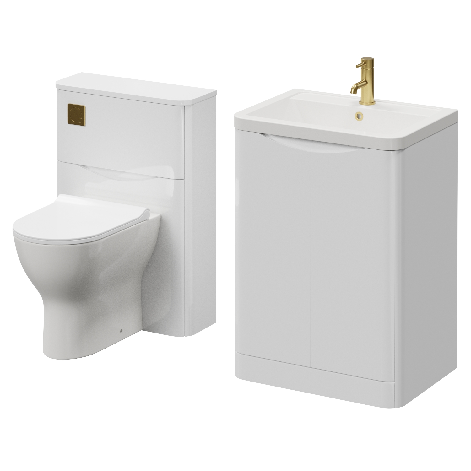 Vela 460 2 Door Vanity Unit and Toilet Suite with Anya Basin