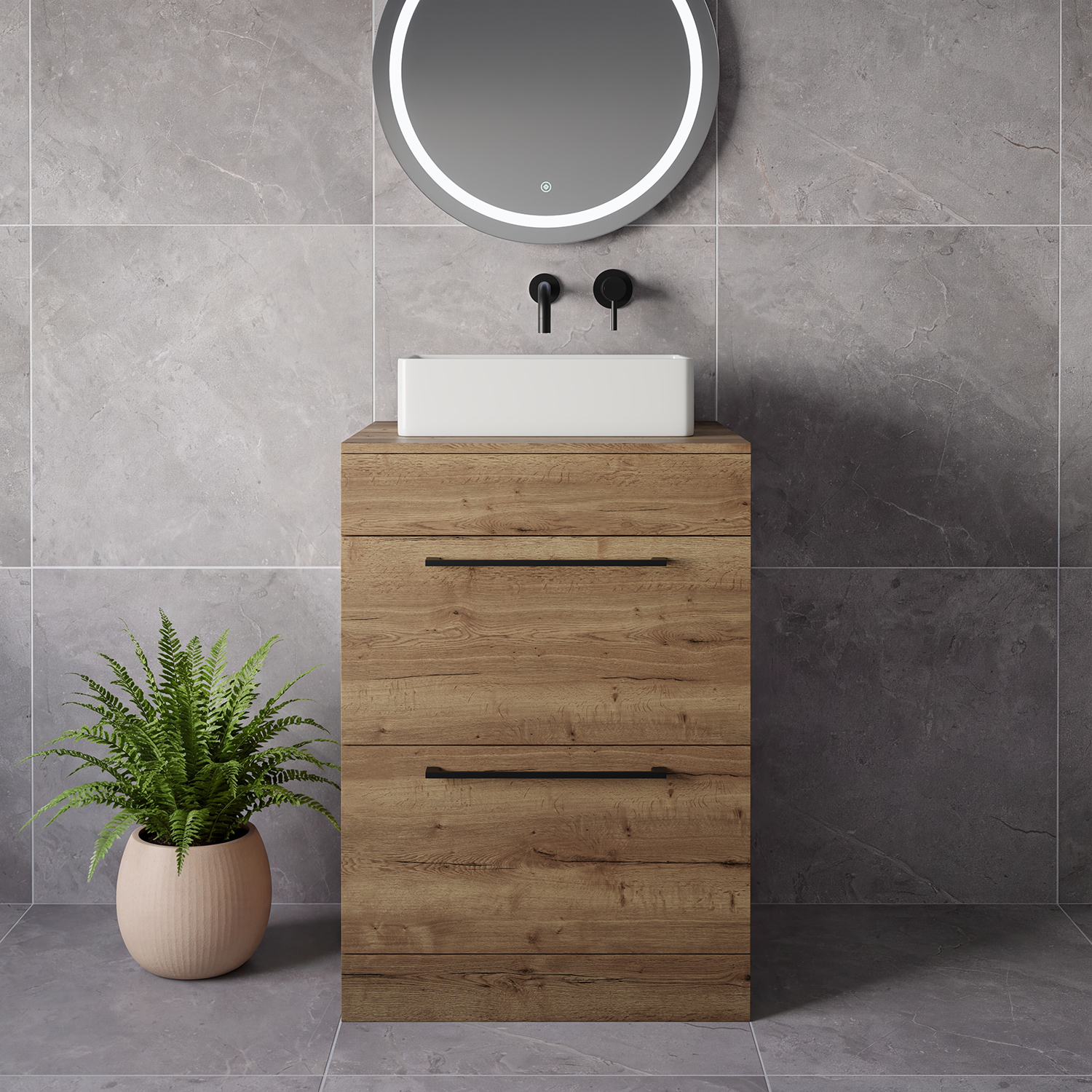 Napoli 460 2 Drawer Vanity Unit for Countertop Basins
