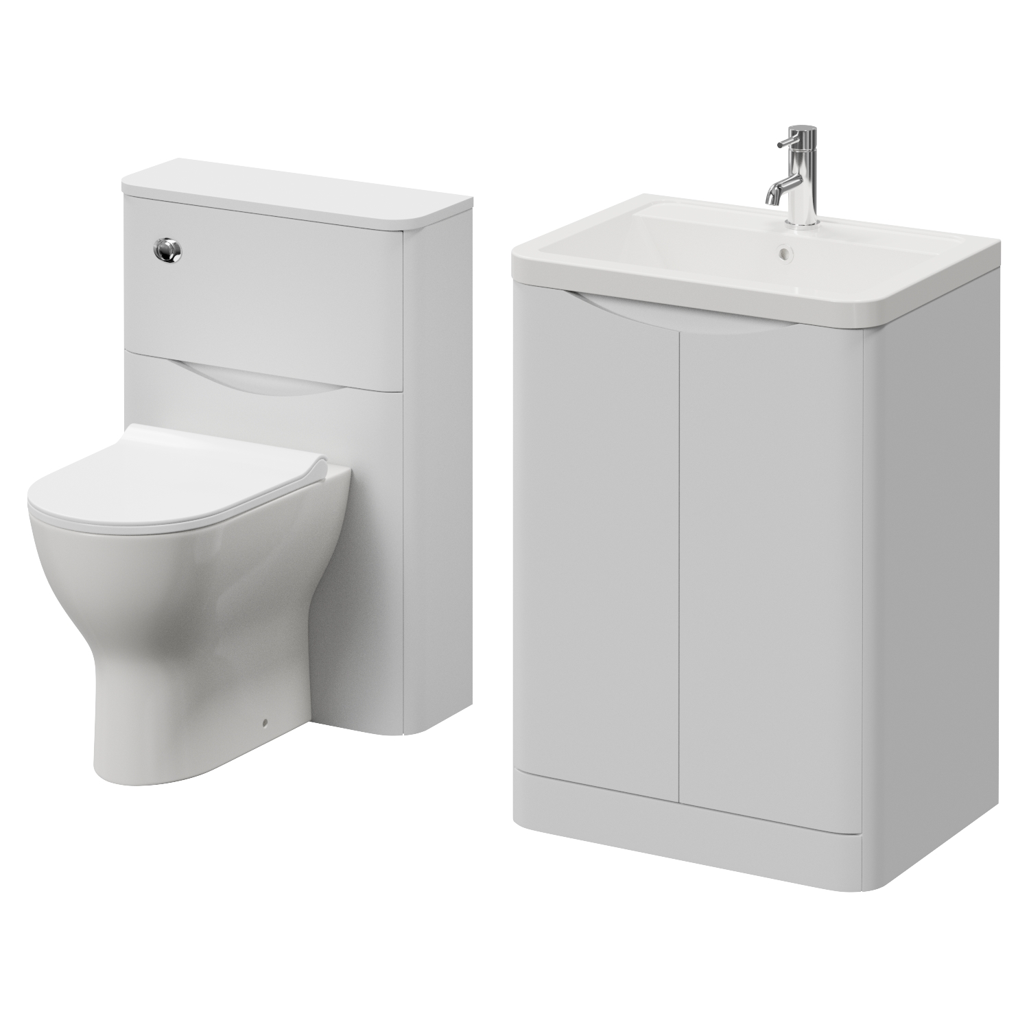Vela 460 2 Door Vanity Unit and Toilet Suite with Anya Basin