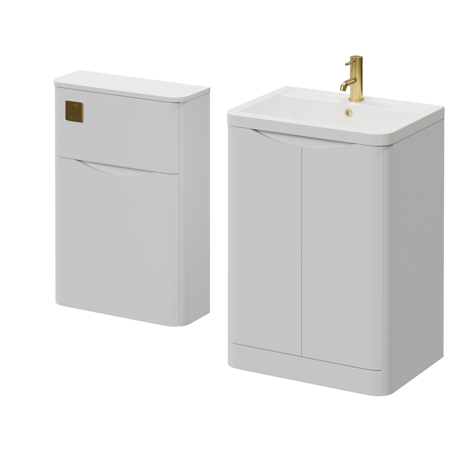 Vela 460 2 Door Vanity Unit and Toilet Suite with Anya Basin