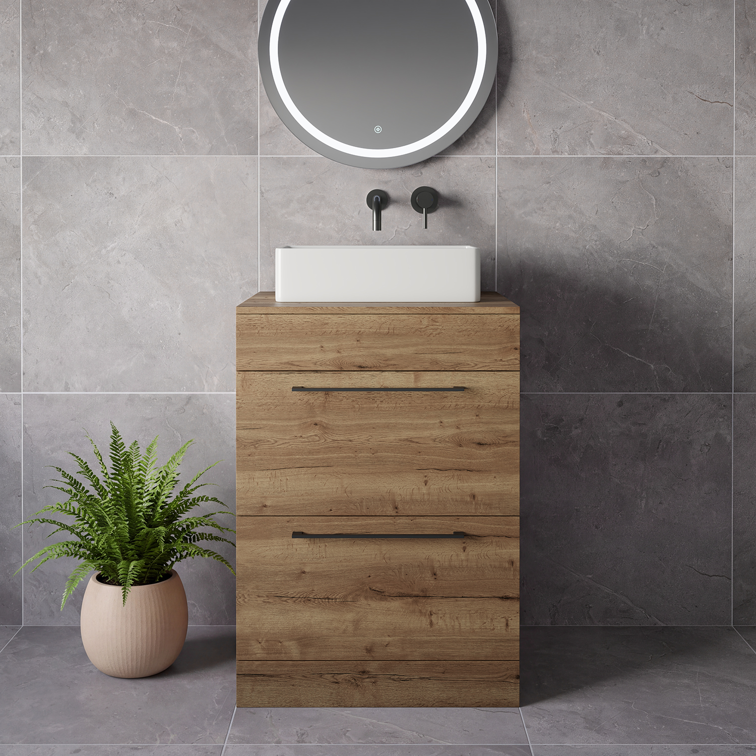 Napoli 460 2 Drawer Vanity Unit for Countertop Basins