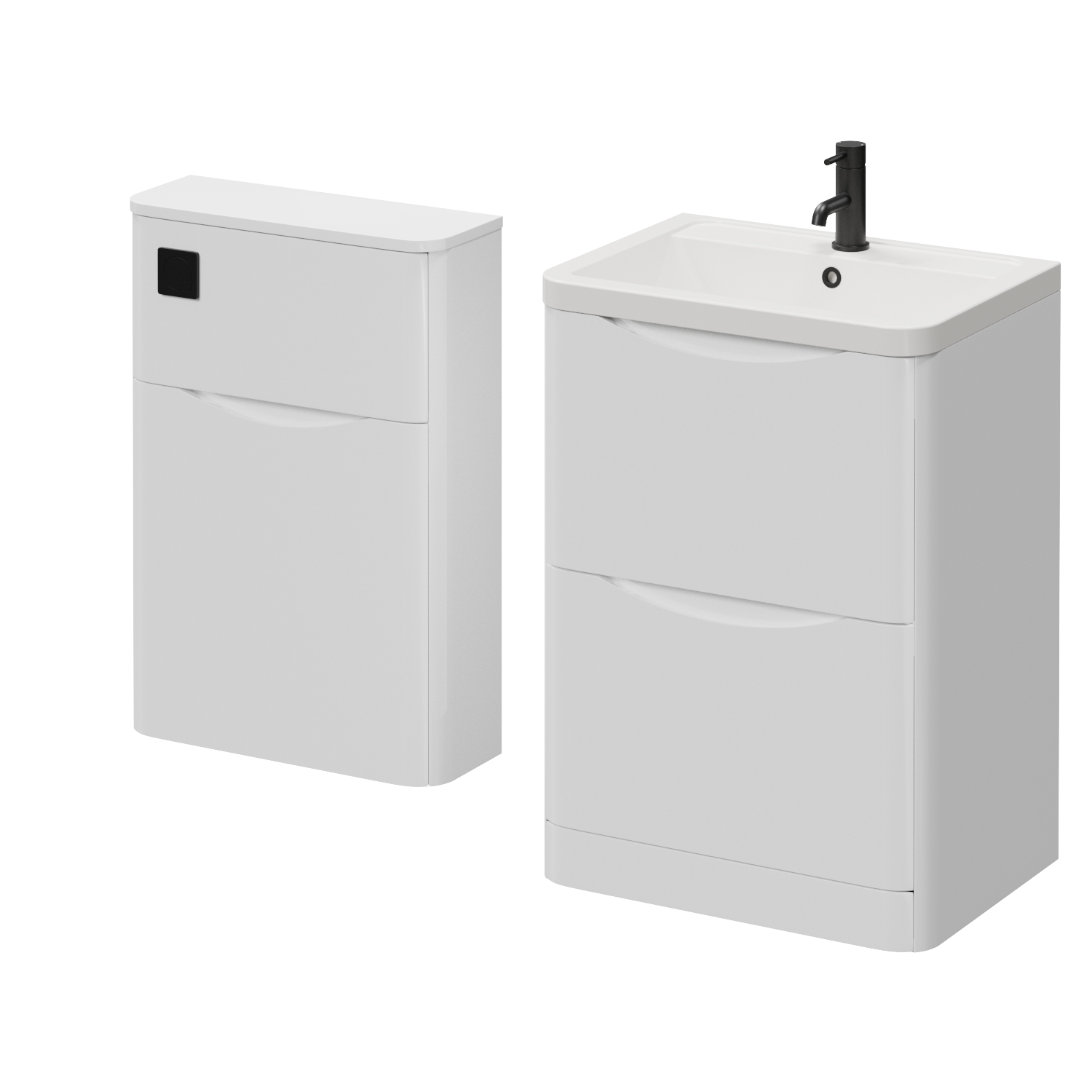 Vela 460 2 Drawer Vanity Unit and Toilet Suite with Anya Basin