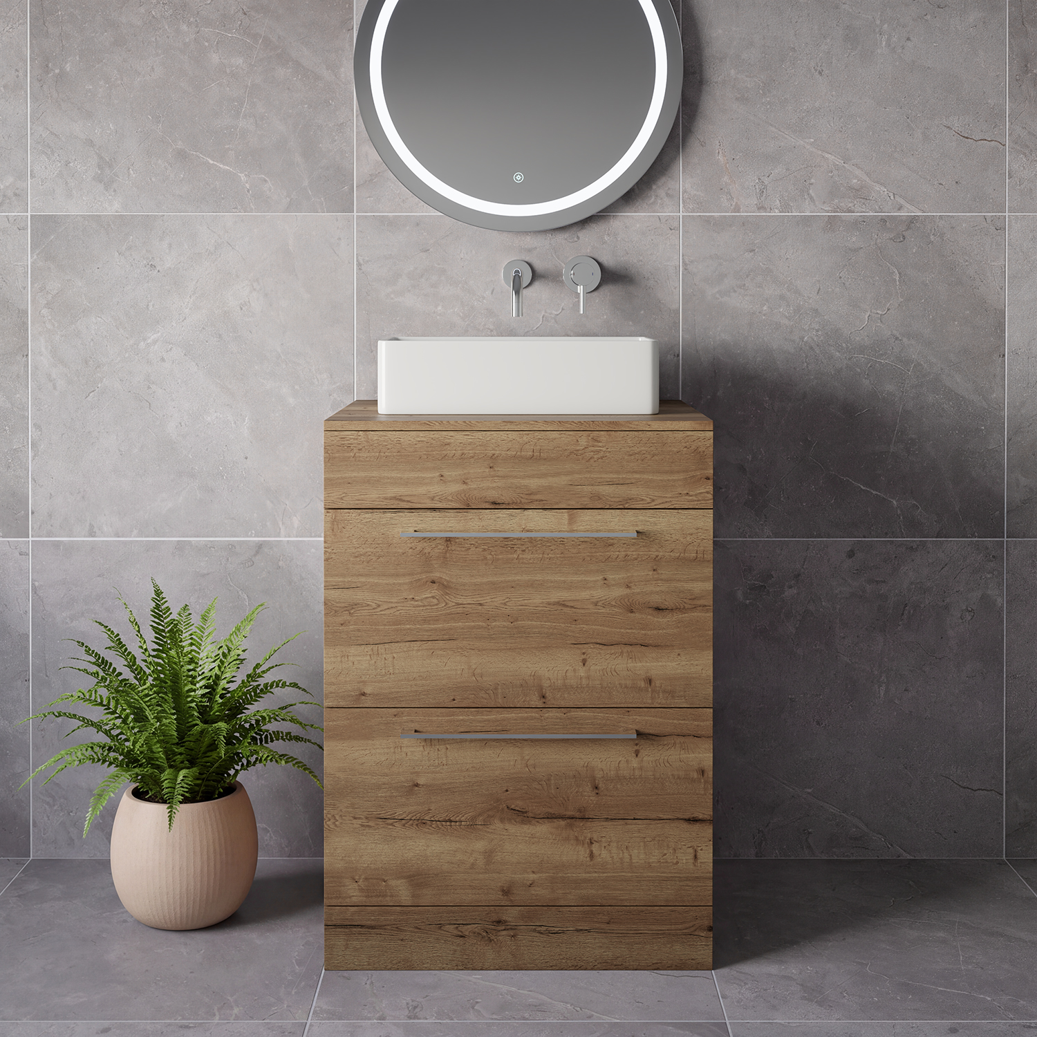 Napoli 460 2 Drawer Vanity Unit for Countertop Basins