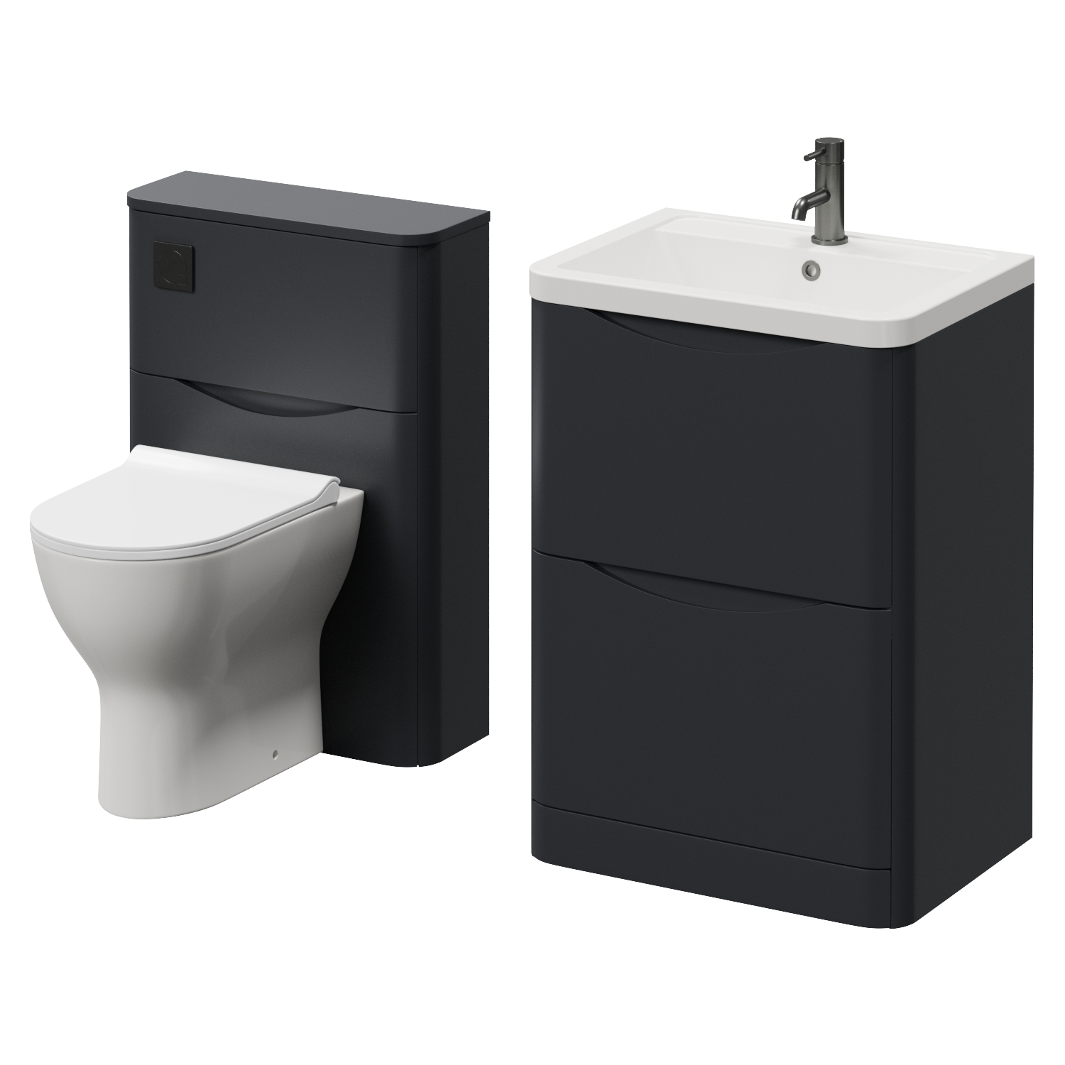 Vela 460 2 Drawer Vanity Unit and Toilet Suite with Anya Basin