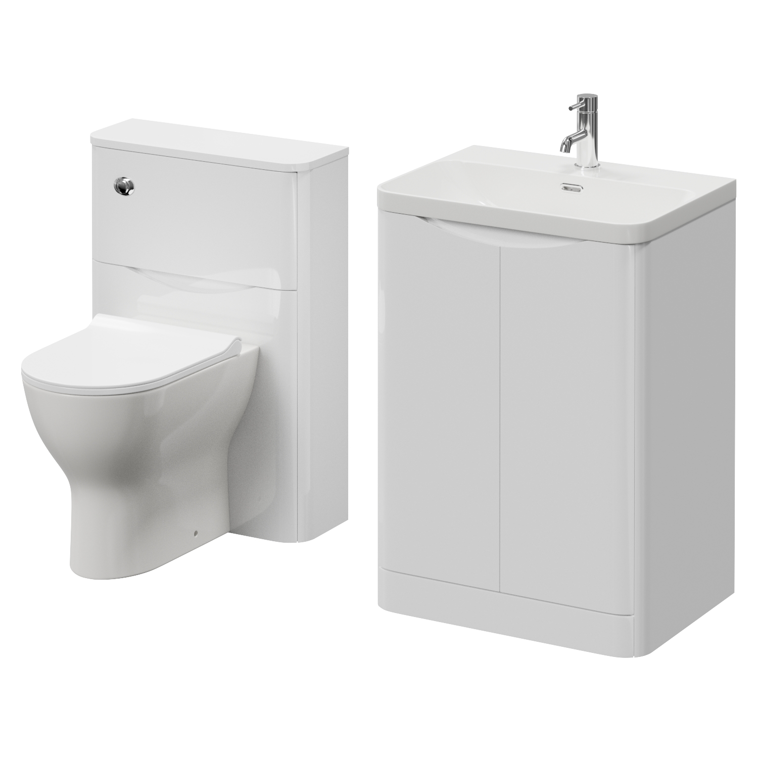 Vela 460 2 Door Vanity Unit and Toilet Suite with Fina Basin