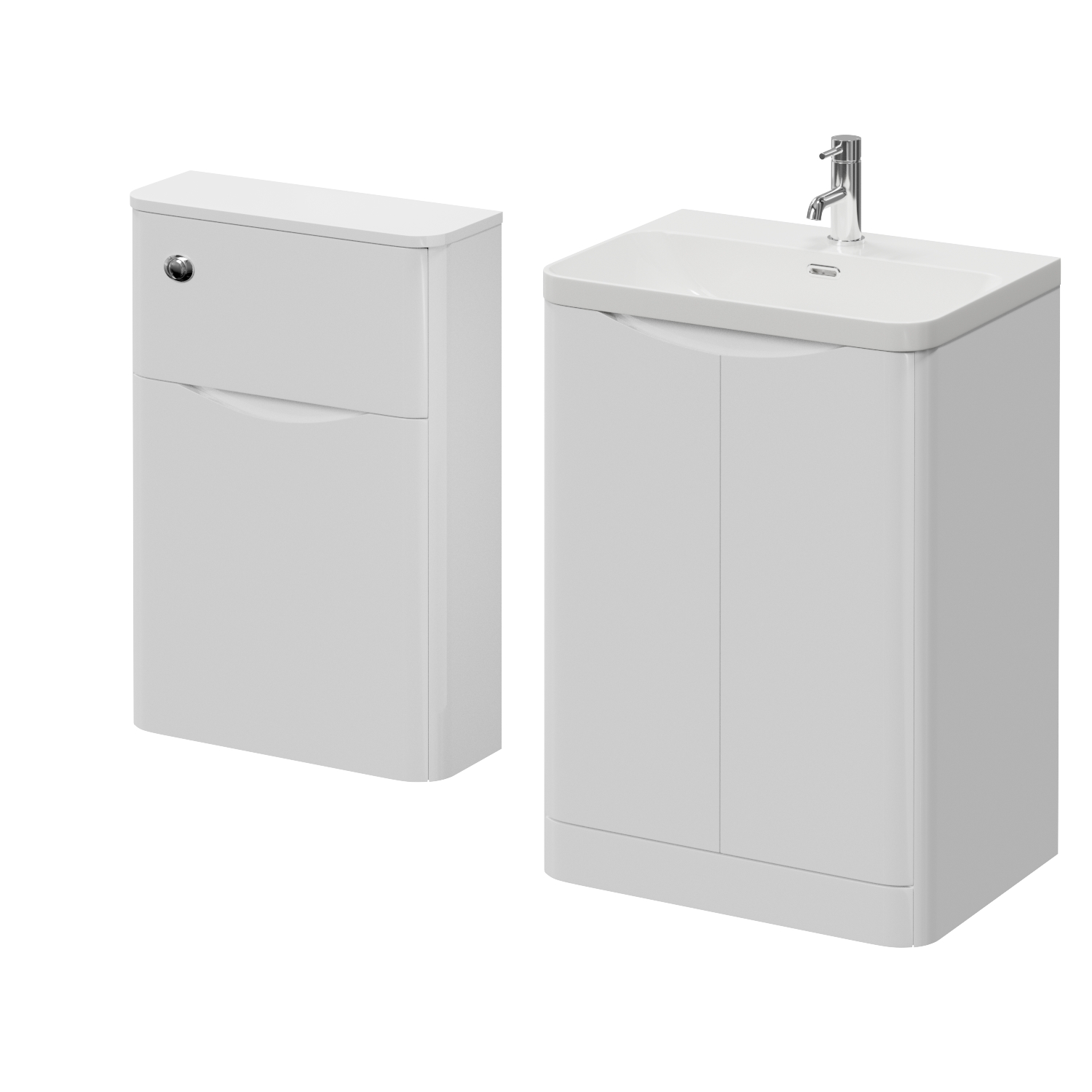Vela 460 2 Door Vanity Unit and Toilet Suite with Fina Basin