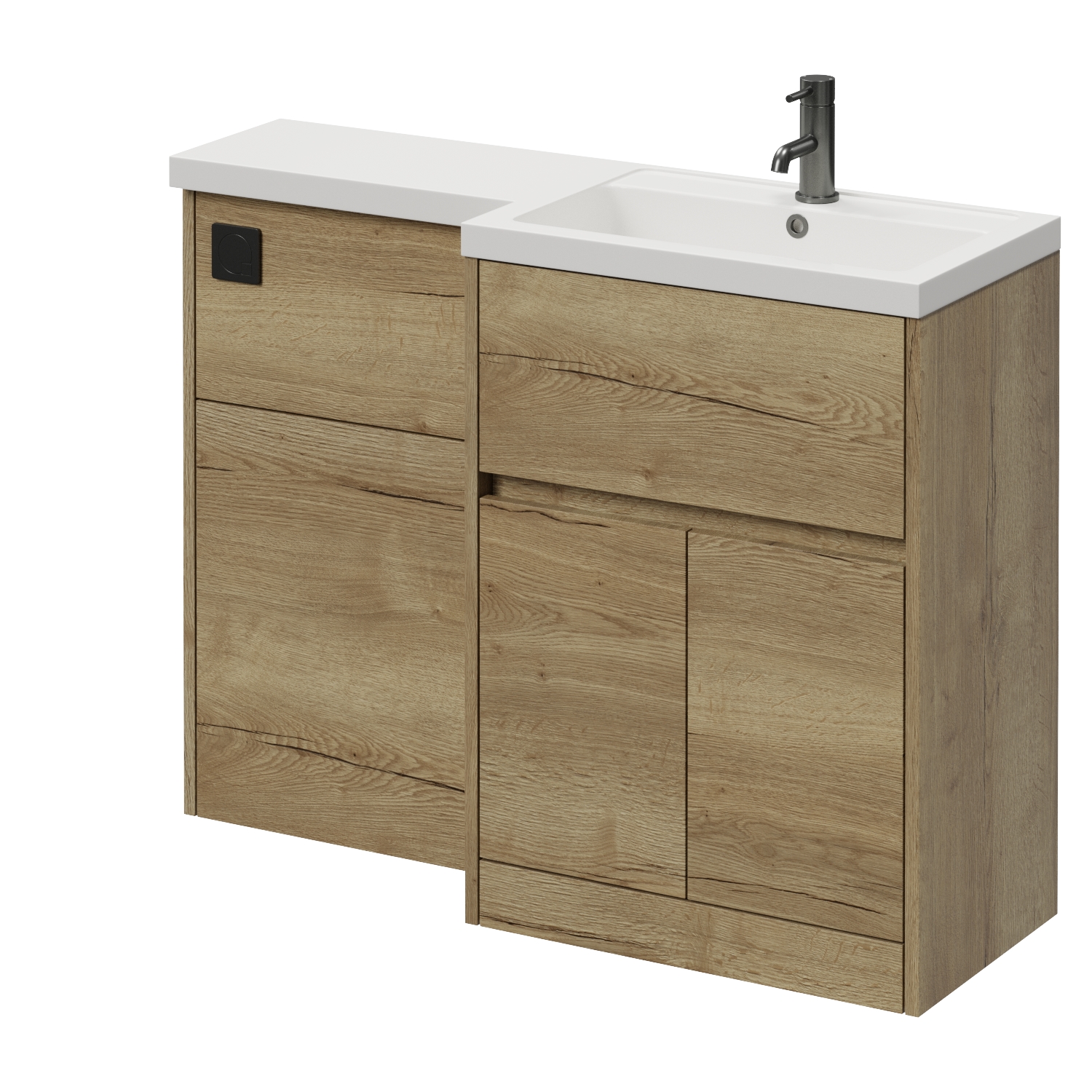 Montego Combination 2 Door 1 Drawer Vanity Unit Toilet Suite with Right Hand Square Lucia Basin