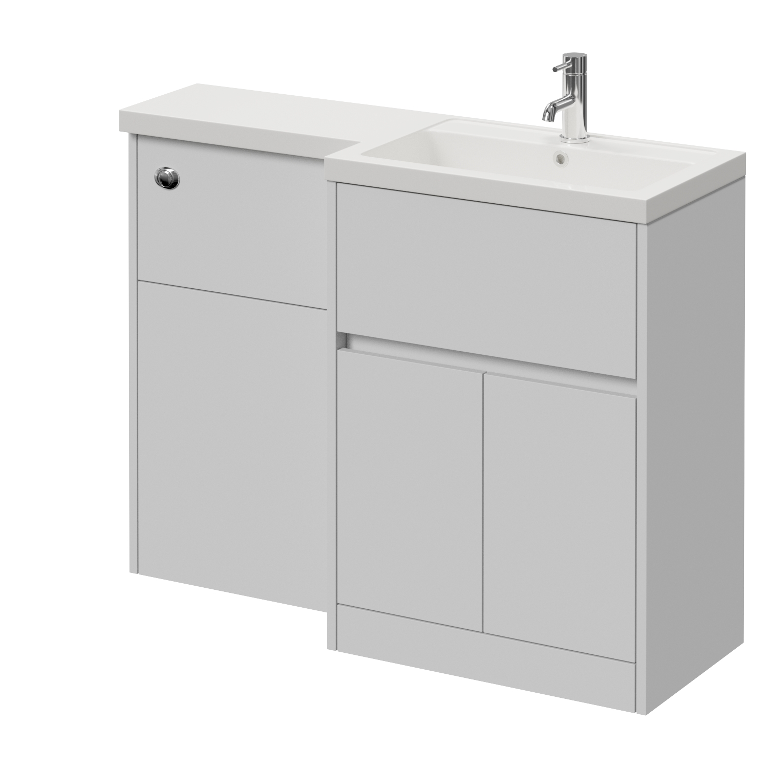 Montego Combination 2 Door 1 Drawer Vanity Unit Toilet Suite with Right Hand Square Lucia Basin