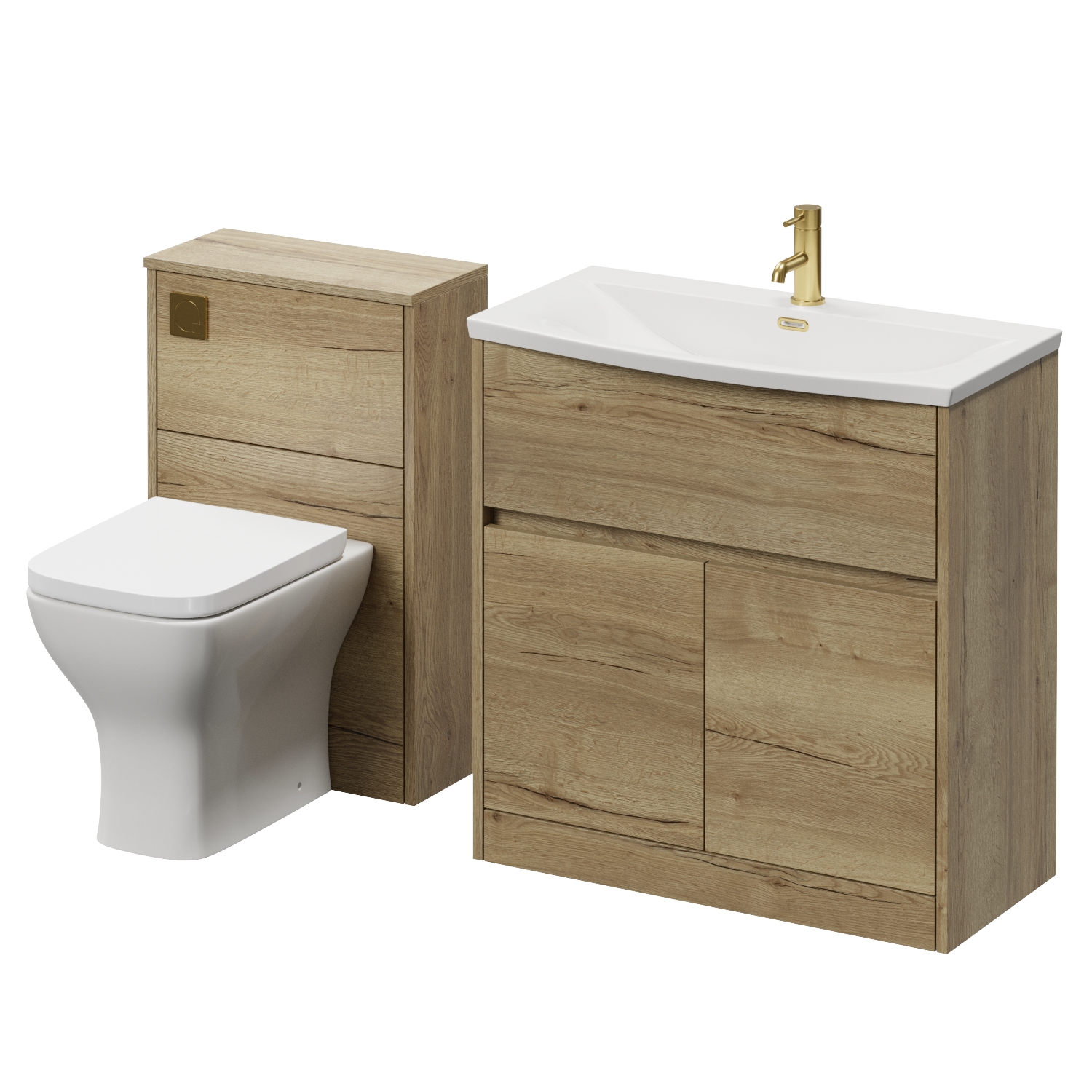 Montego Vanity Unit and Toilet Suite with Arc Basin