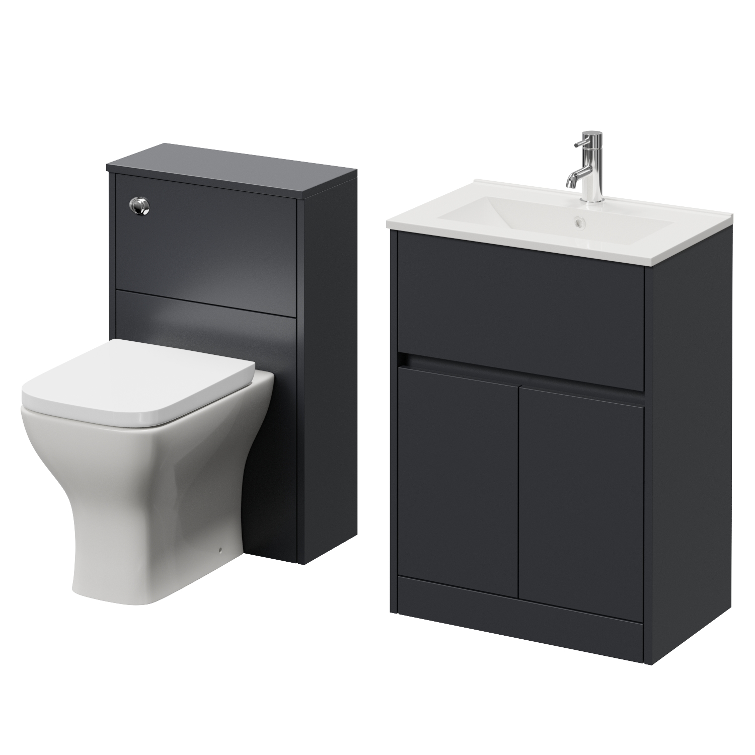 Montego Vanity Unit and Toilet Suite with Arc Basin