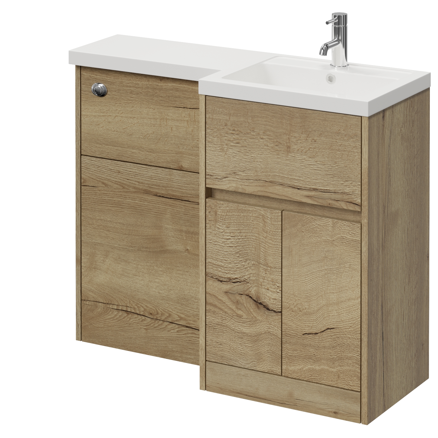Montego Combination 2 Door 1 Drawer Vanity Unit Toilet Suite with Right Hand Square Lucia Basin