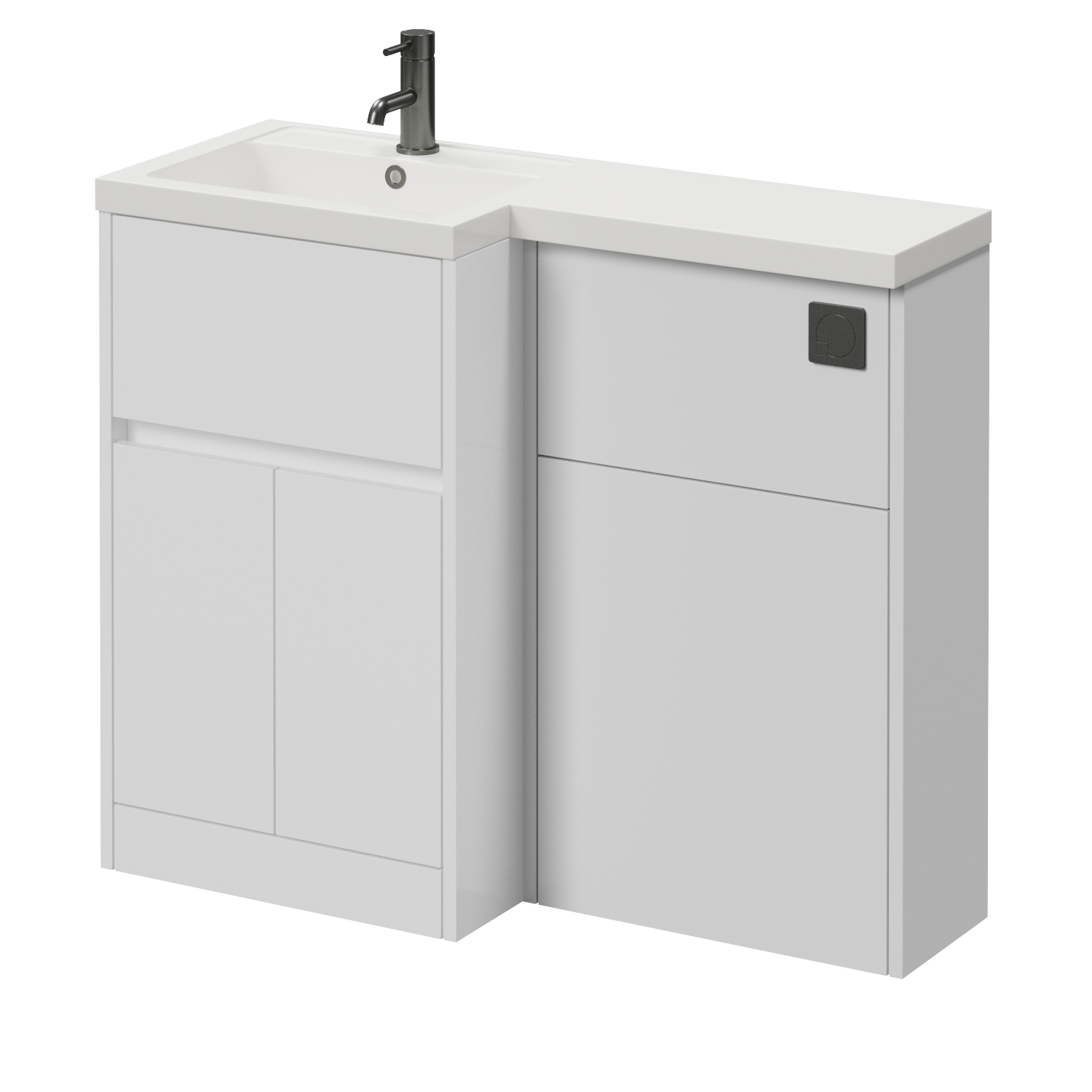 Montego Combination 2 Door 1 Drawer Vanity Unit Toilet Suite with Left Hand Square Lucia Basin