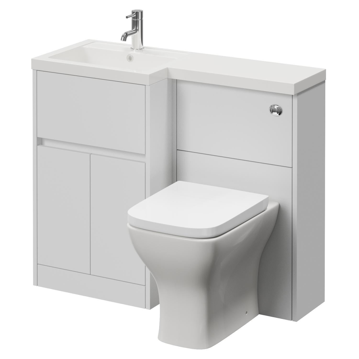 Montego Combination 2 Door 1 Drawer Vanity Unit Toilet Suite with Left Hand Square Lucia Basin