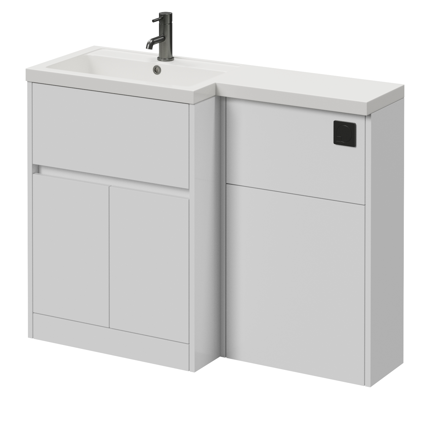 Montego Combination 2 Door 1 Drawer Vanity Unit Toilet Suite with Left Hand Square Lucia Basin