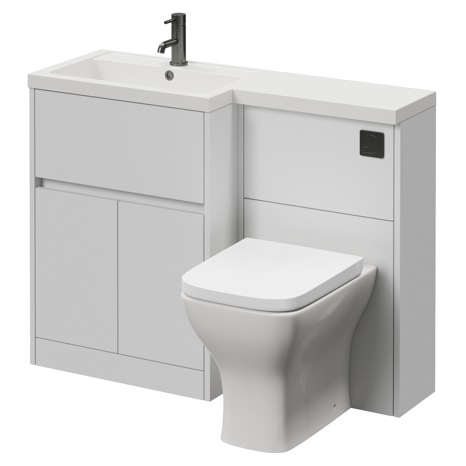 Montego Combination 2 Door 1 Drawer Vanity Unit Toilet Suite with Left Hand Square Lucia Basin