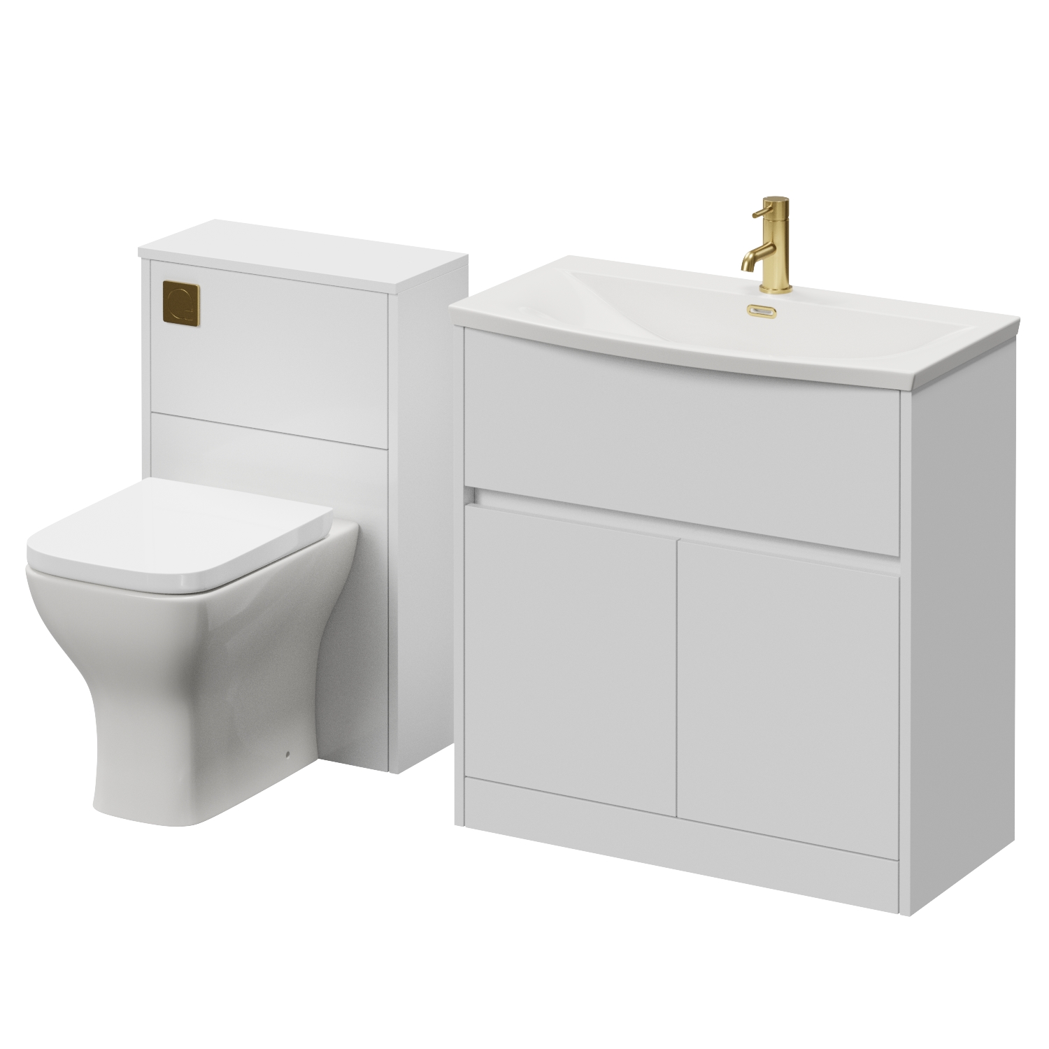 Montego Vanity Unit and Toilet Suite with Arc Basin