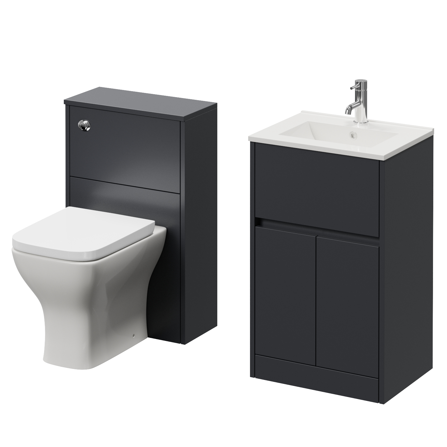 Montego Vanity Unit and Toilet Suite with Arc Basin
