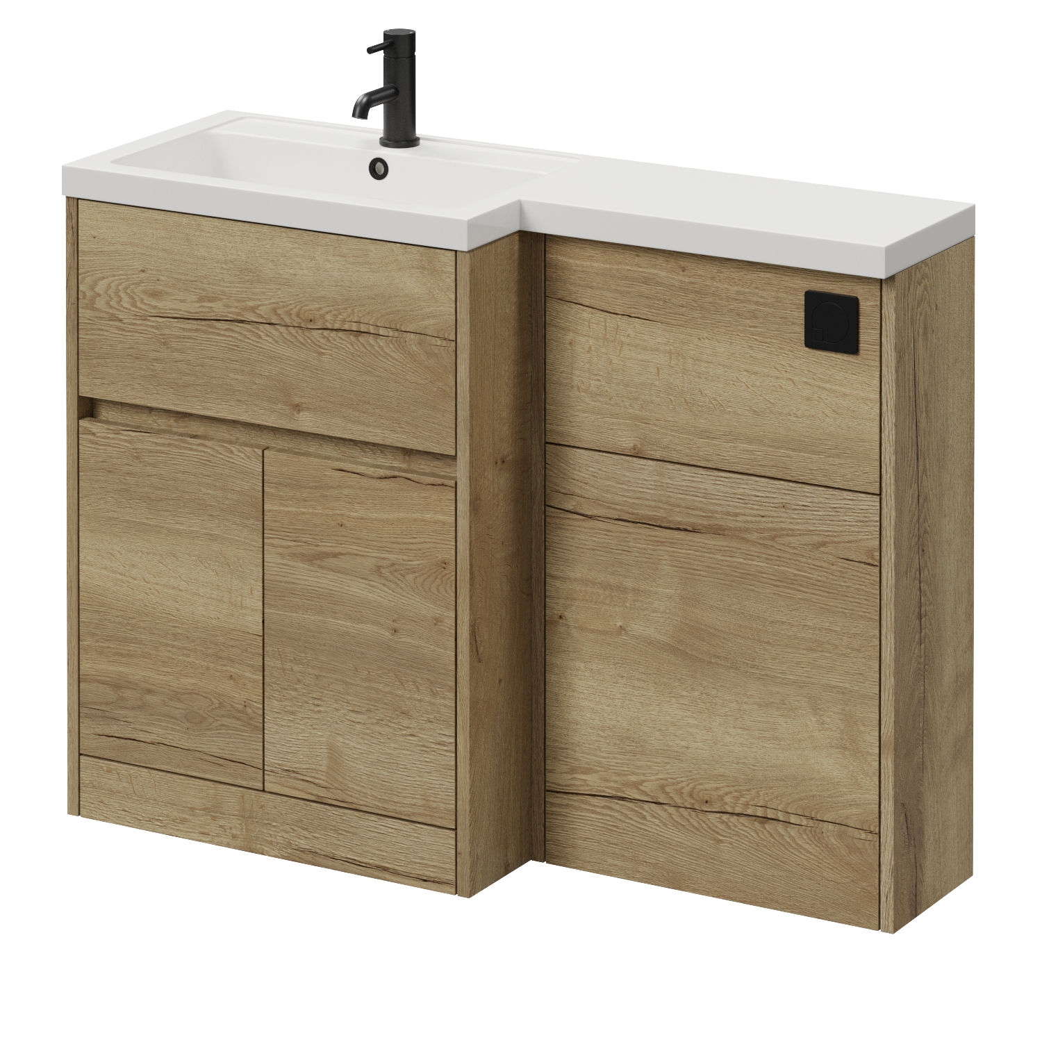 Montego Combination 2 Door 1 Drawer Vanity Unit Toilet Suite with Left Hand Square Lucia Basin