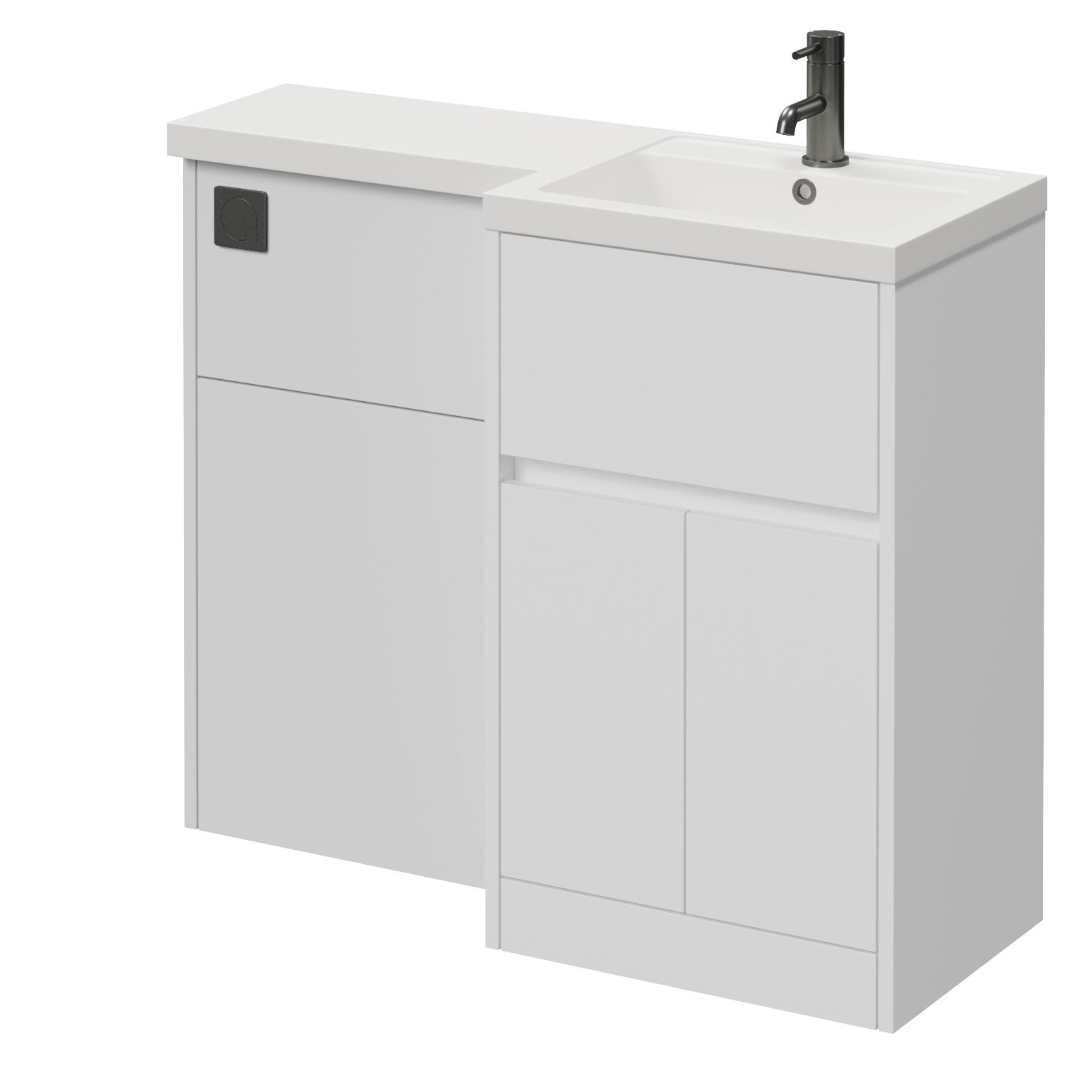 Montego Combination 2 Door 1 Drawer Vanity Unit Toilet Suite with Right Hand Square Lucia Basin