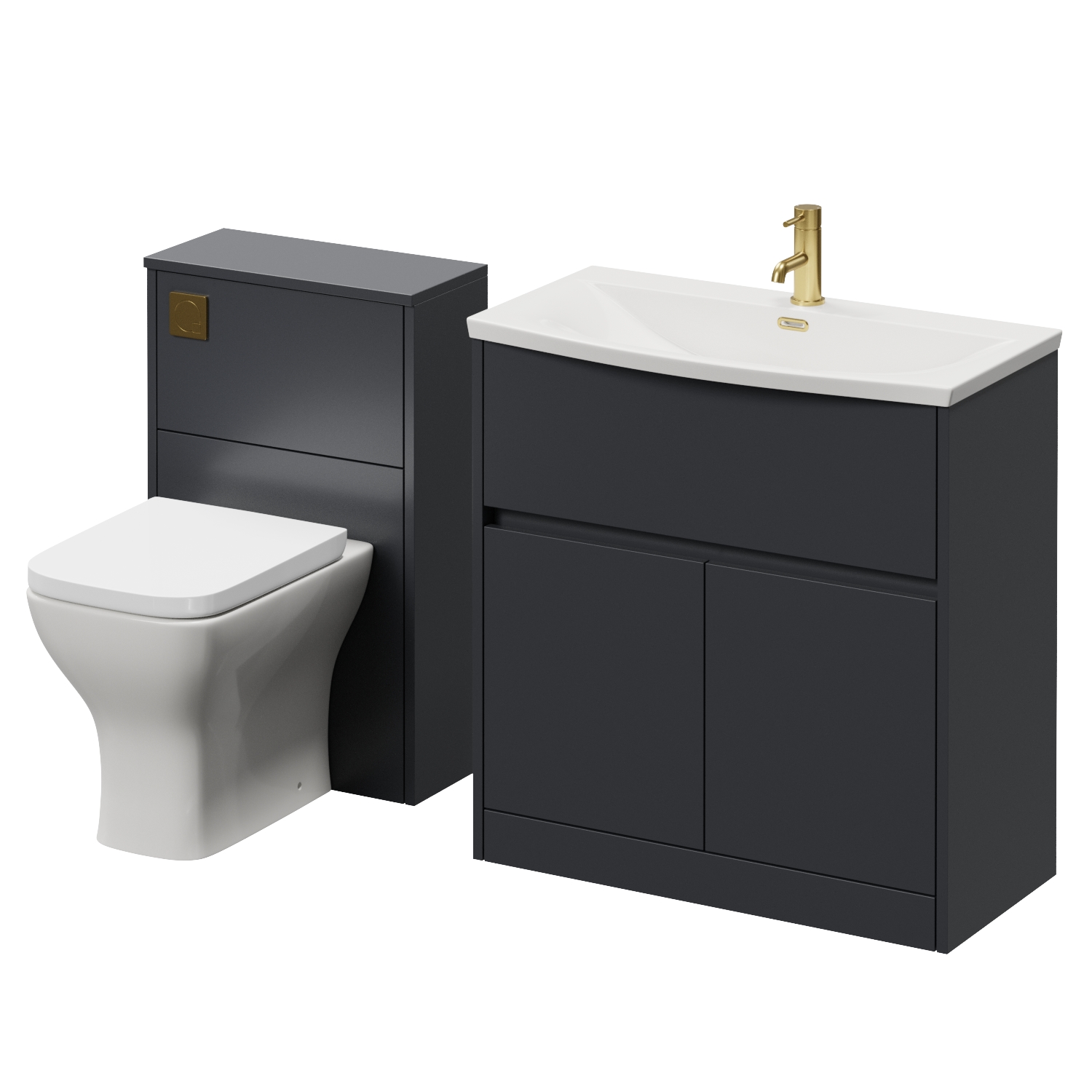 Montego Vanity Unit and Toilet Suite with Arc Basin