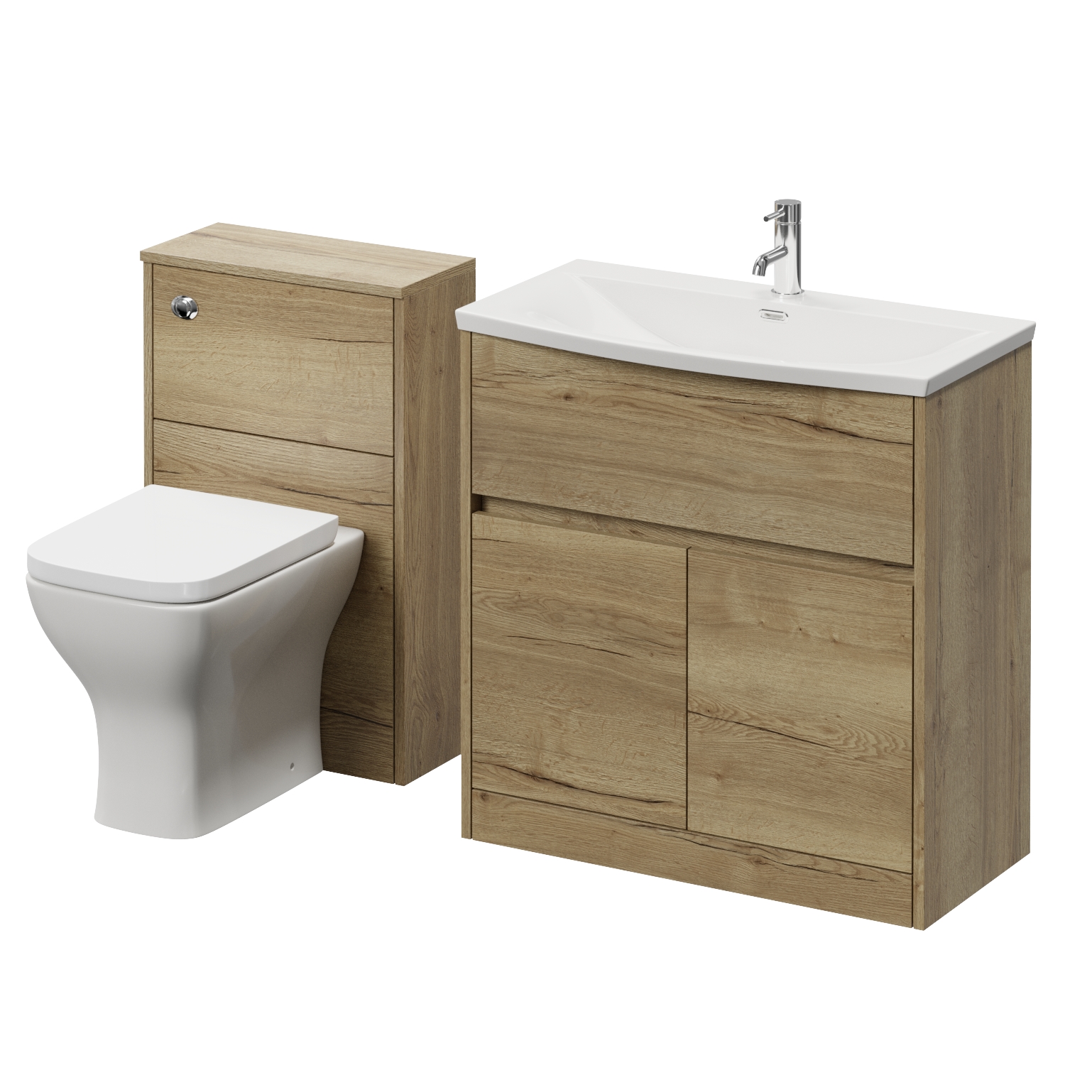 Montego Vanity Unit and Toilet Suite with Arc Basin