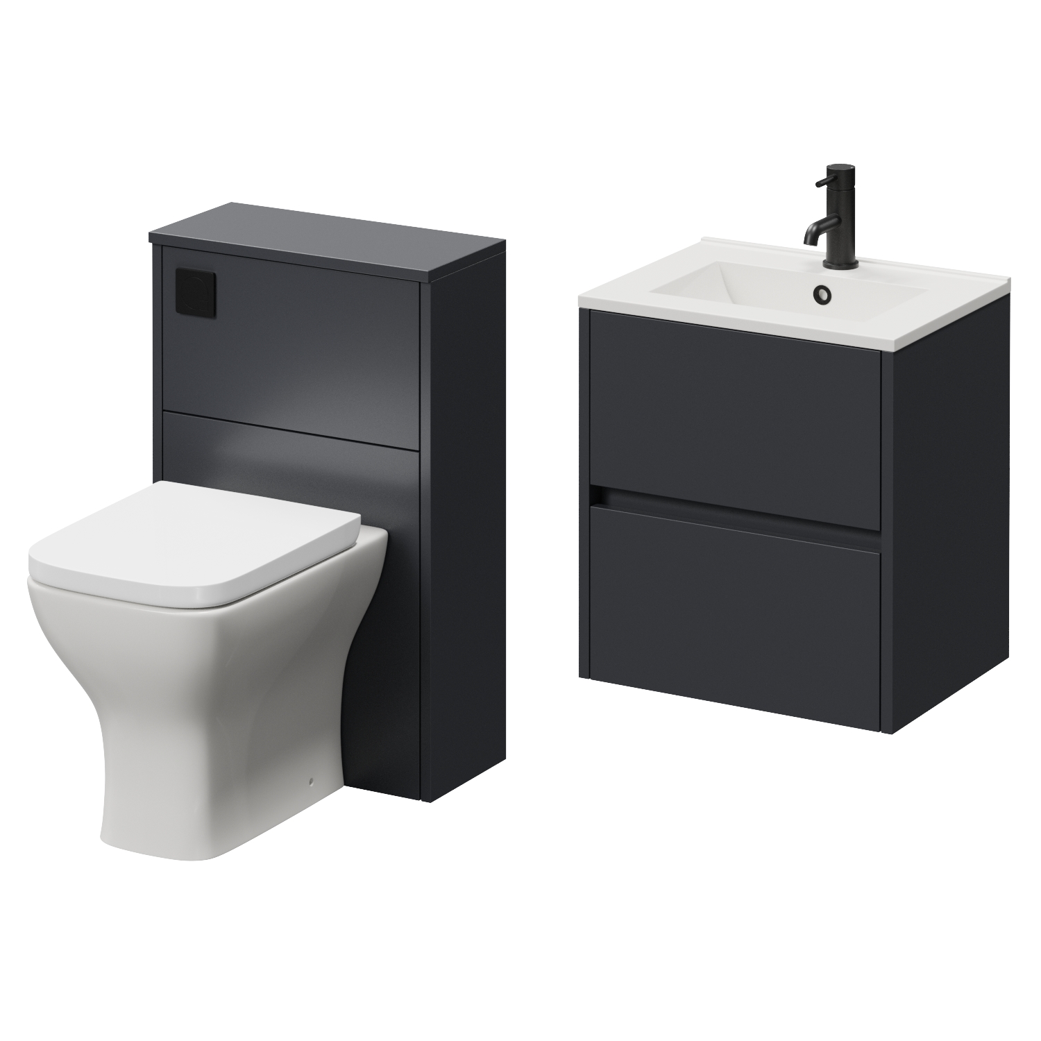 Montego Wall Mounted Vanity Unit and Toilet Suite with Angel Basin