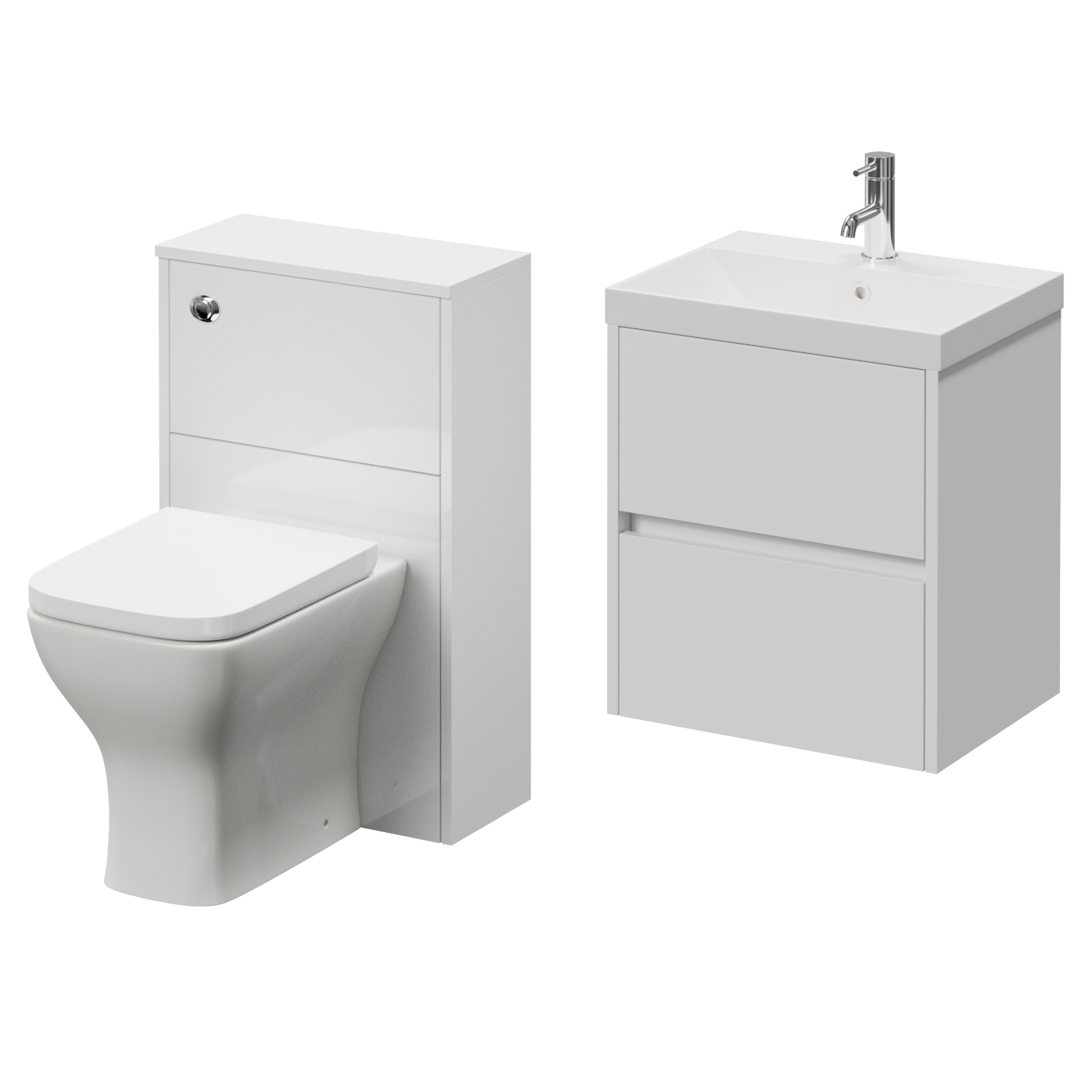 Montego Wall Mounted Vanity Unit and Toilet Suite with Rimini Basin