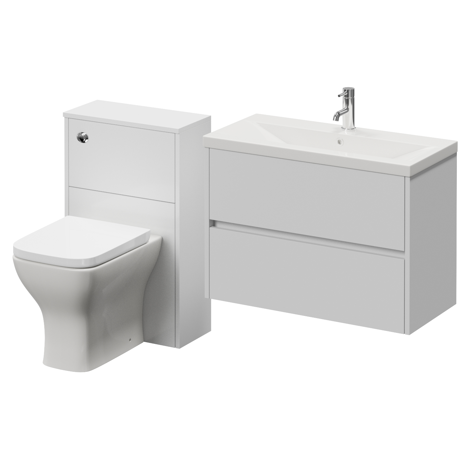 Montego Wall Mounted Vanity Unit and Toilet Suite with Glide Basin