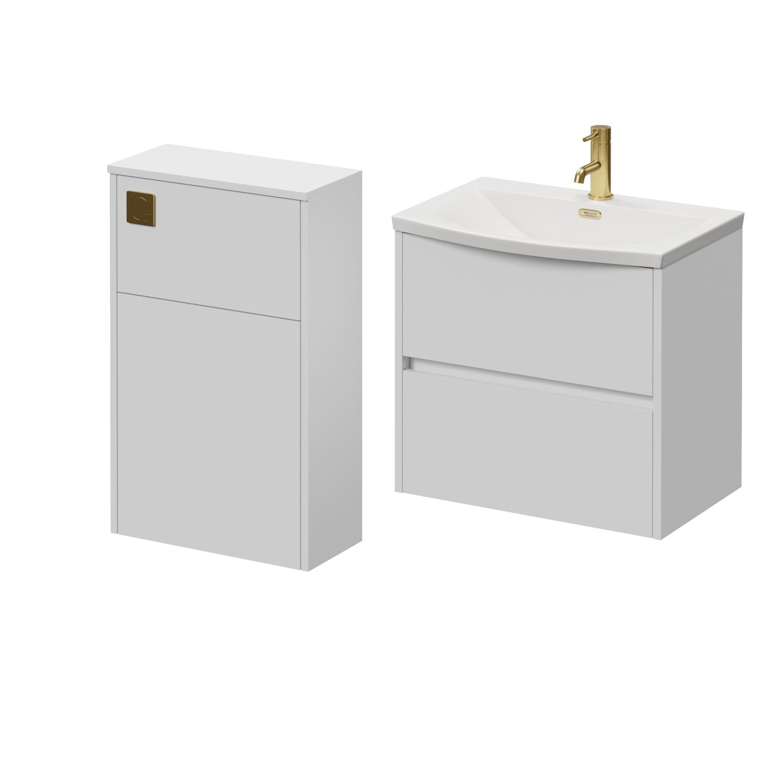Montego Wall Mounted Vanity Unit and Toilet Suite with Arc Basin