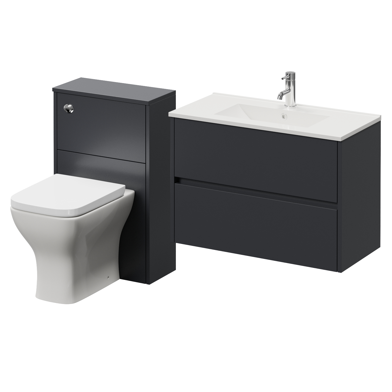 Montego Wall Mounted Vanity Unit and Toilet Suite with Angel Basin
