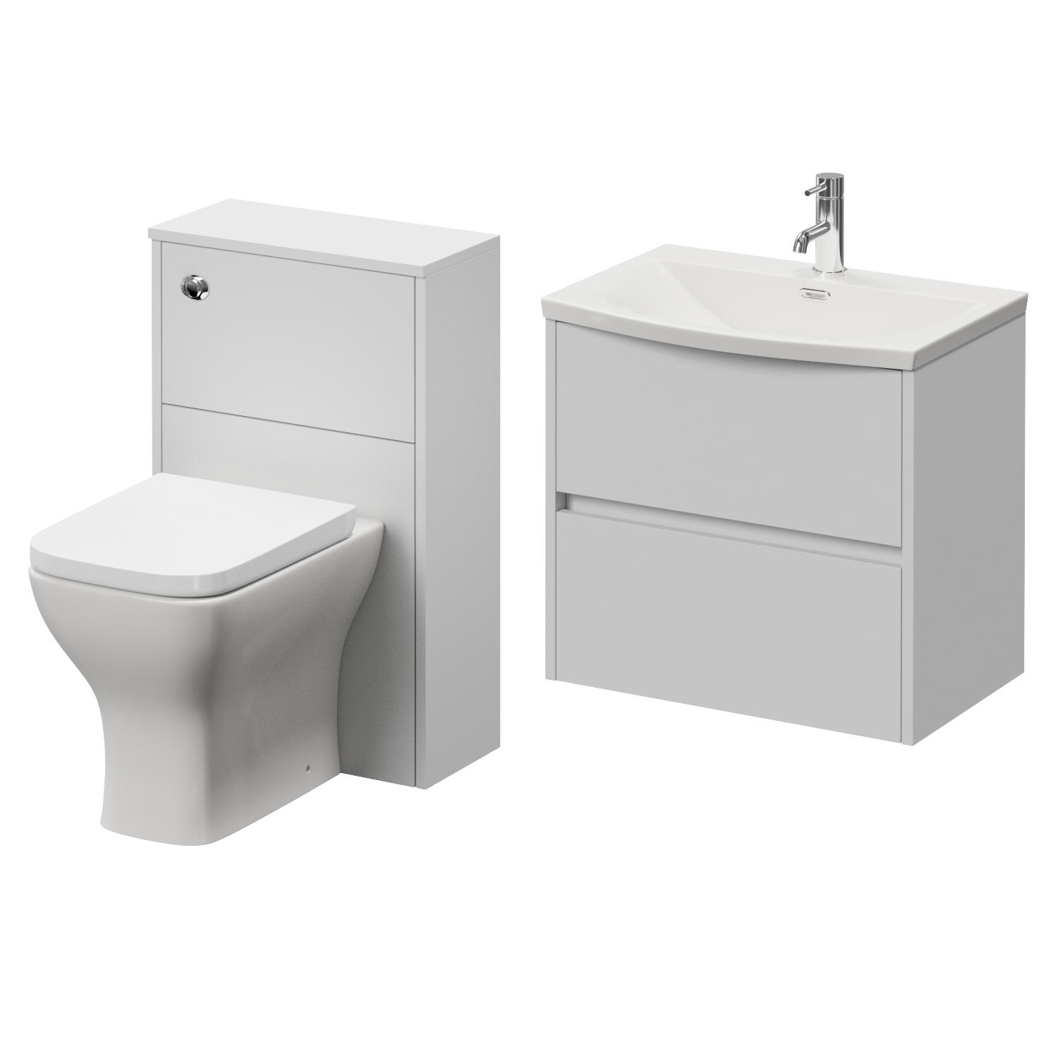 Montego Wall Mounted Vanity Unit and Toilet Suite with Arc Basin